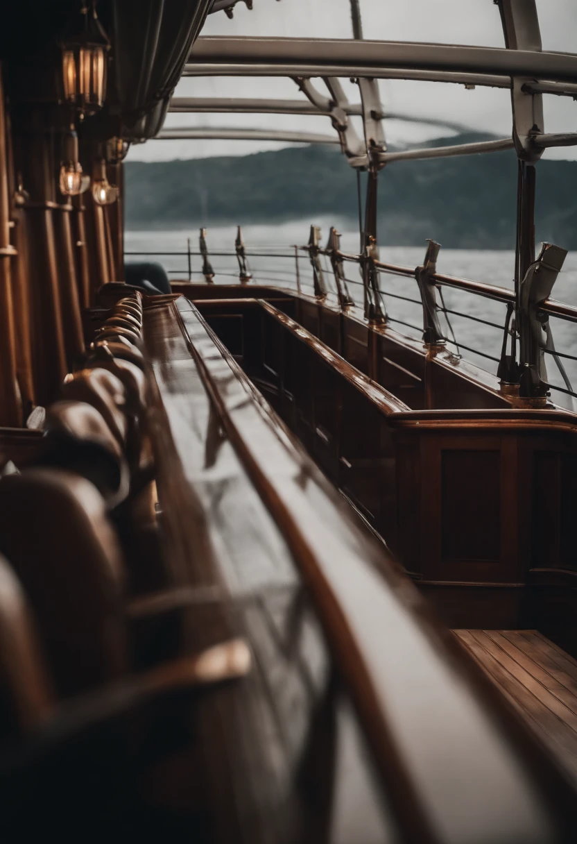 a day on the titanic, close up photography around the ship, ship life