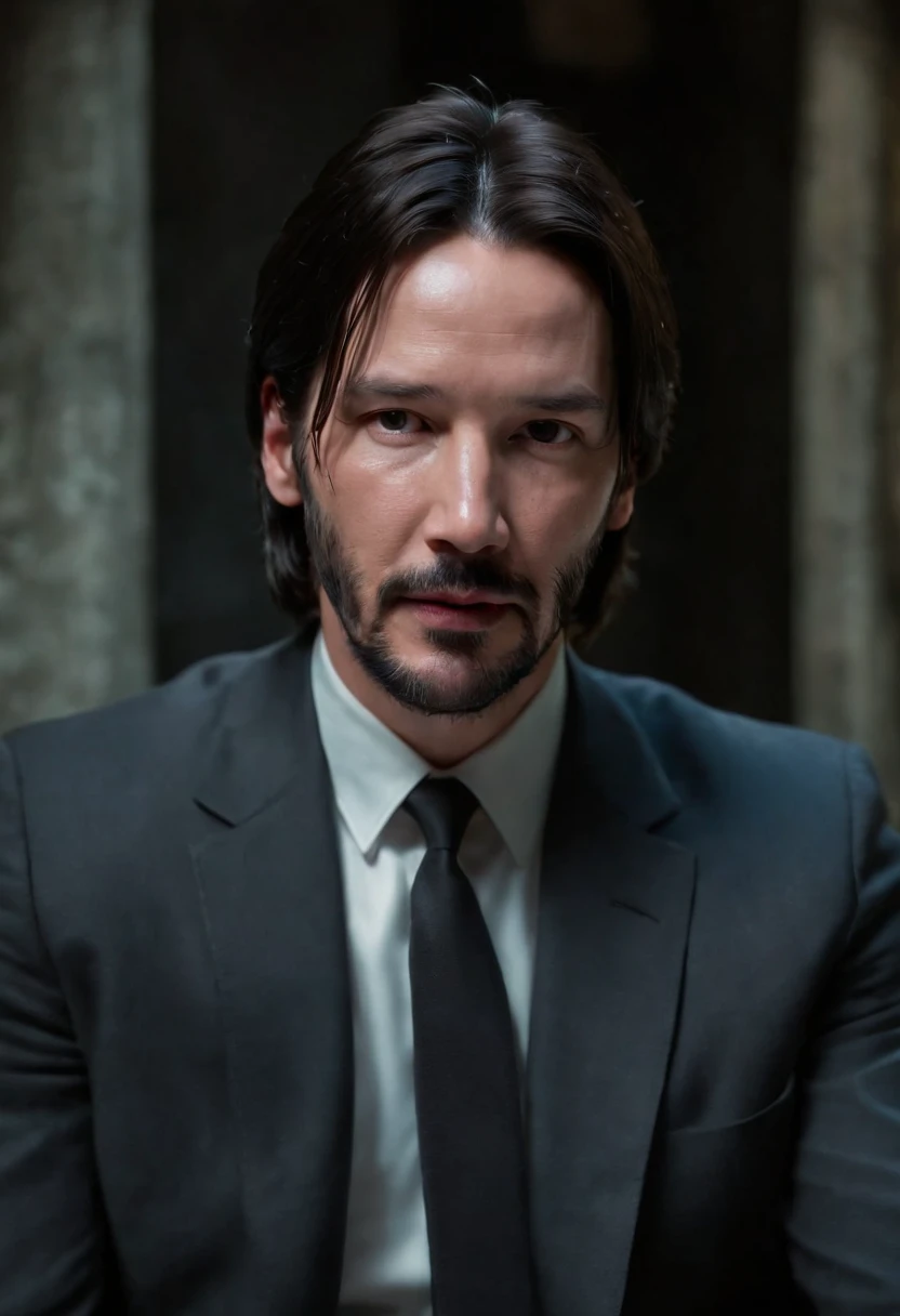 Keanu Reeves vestido de Neon do matrix