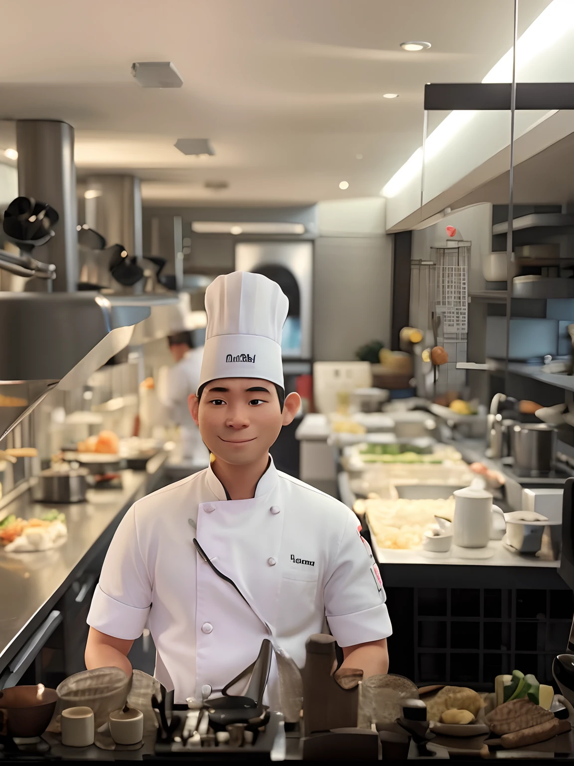 Um homem chef de cozinha, japanese,