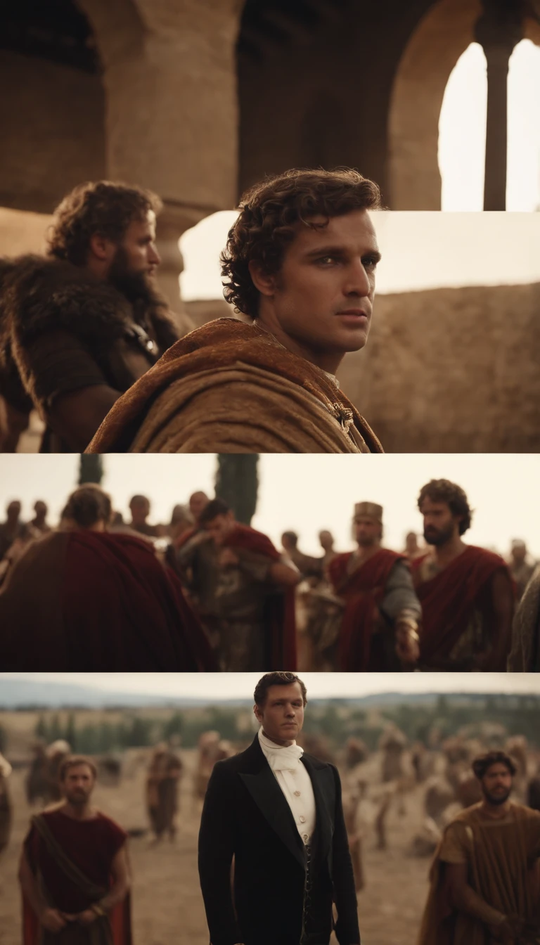Craft a story that explores the reactions of Roman noblemen and citizens to Nero's actions, including the marriage of a castrated boy.