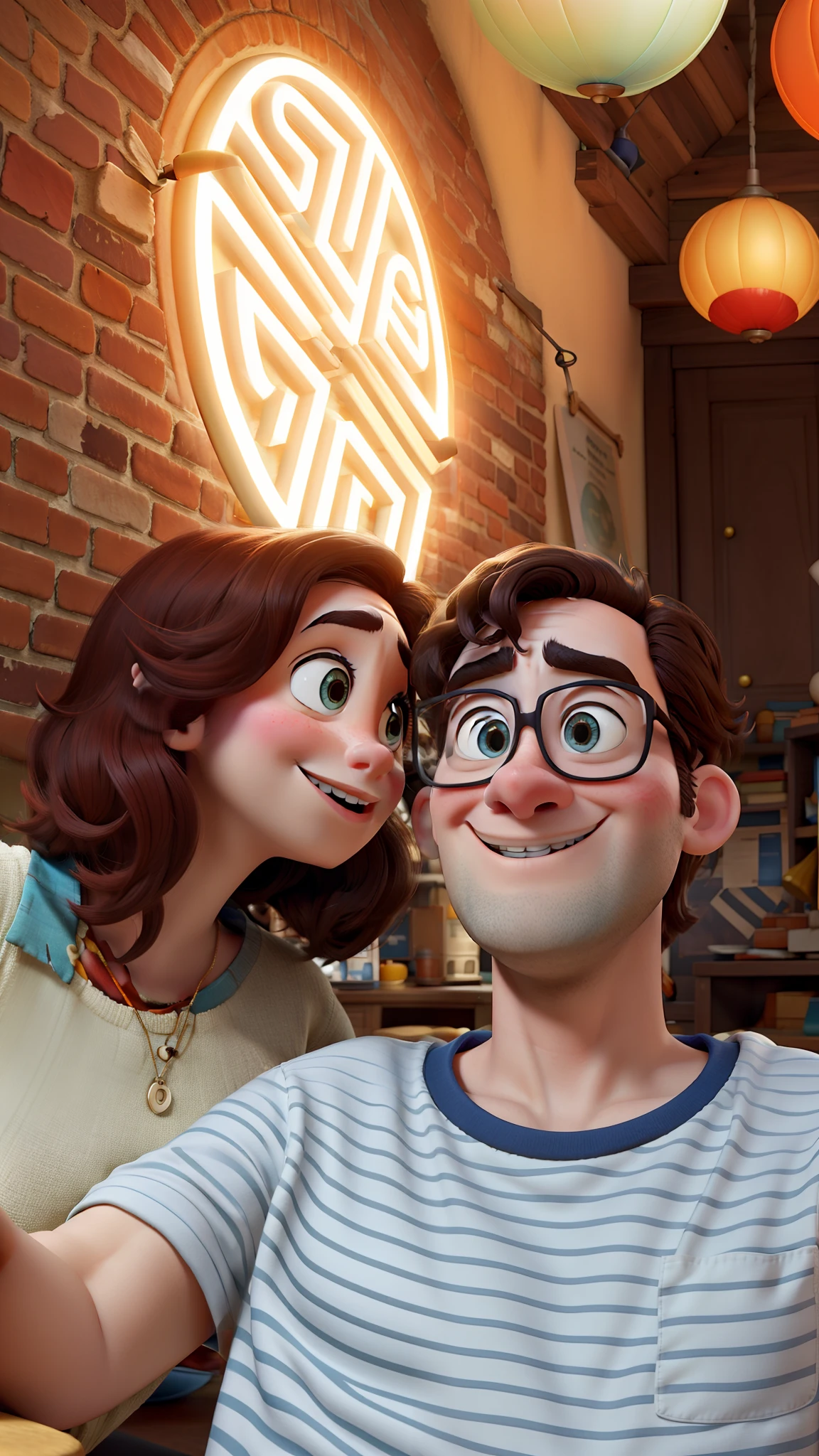 Make a poster in the style of Pixar animation with this photo