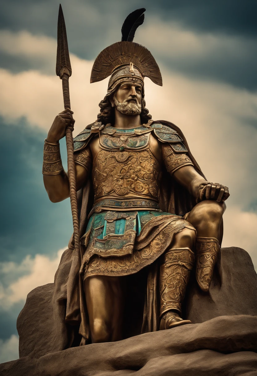 wise stoic statue of a
warrior