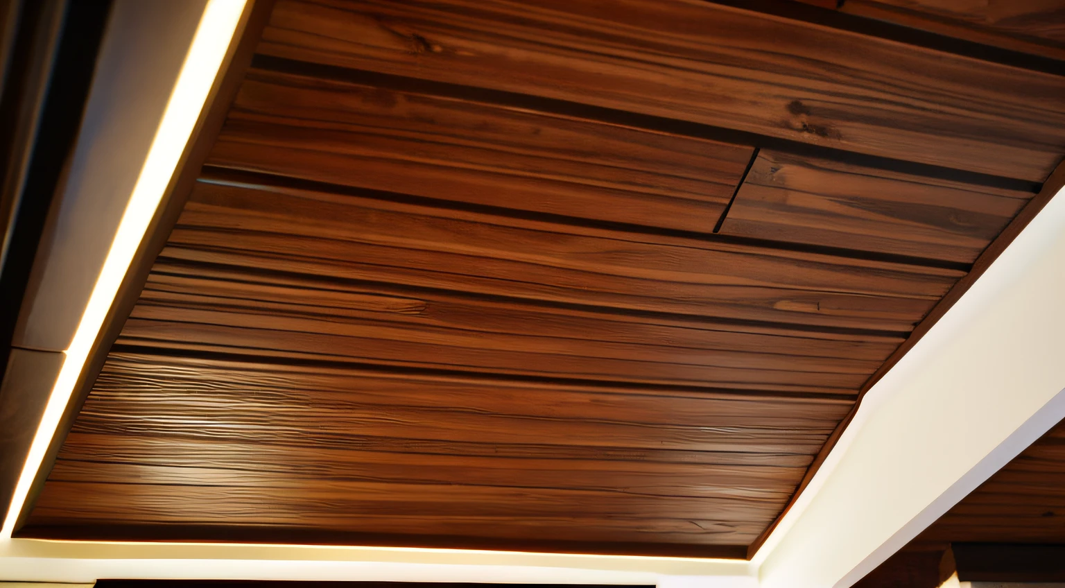 Wood grain ceiling