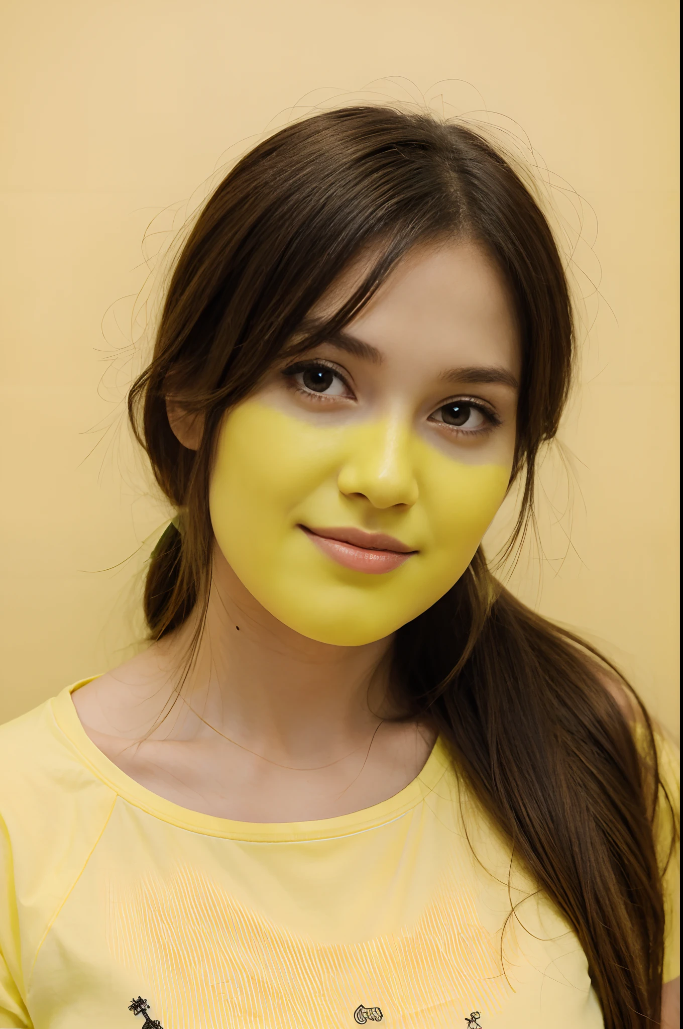 woman with yellow face


