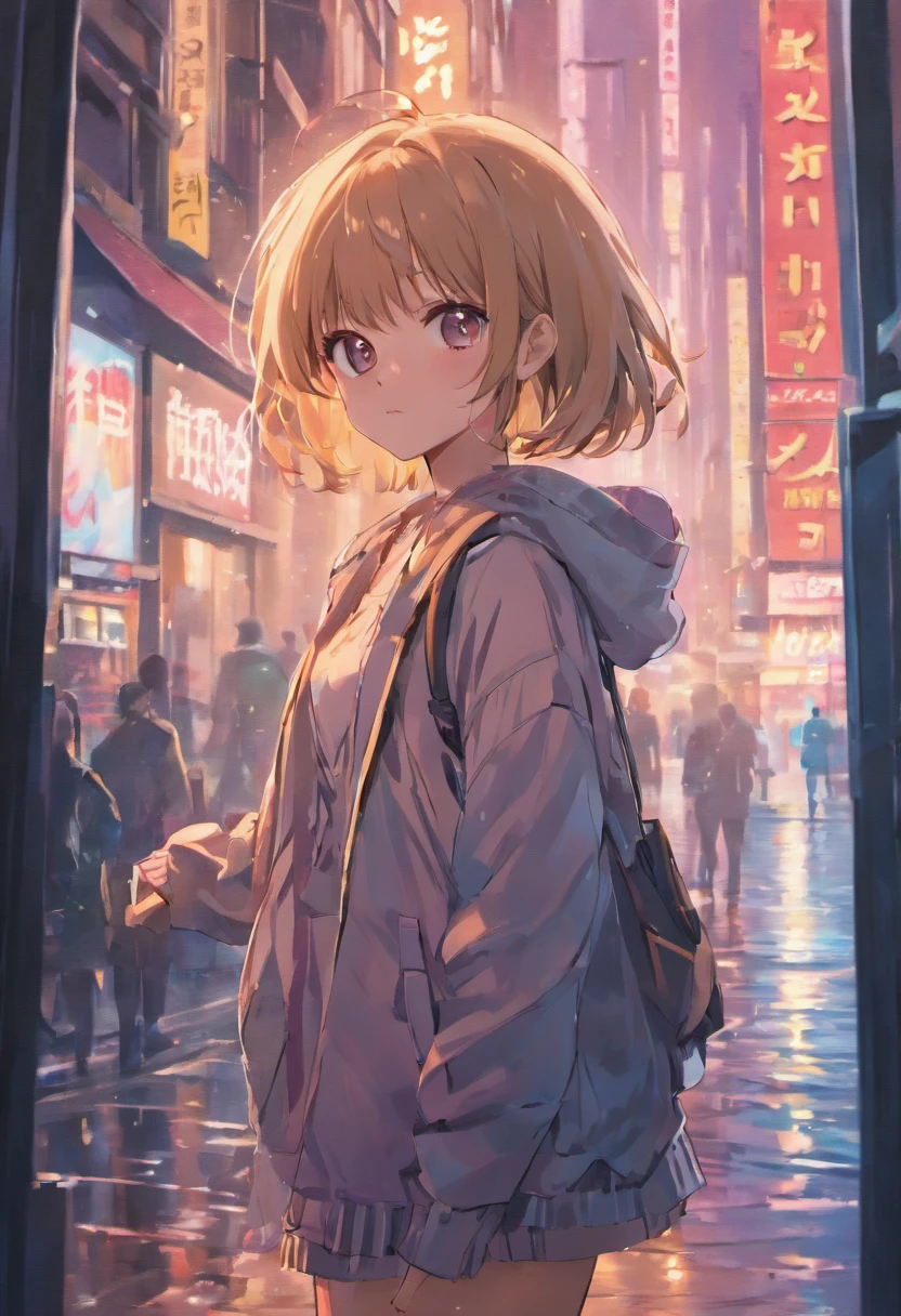 (8k, RAW photo, best quality, masterpiece:1.2), (realistic, photo-realistic:1.37), omertosa, 1girl, (Kpop idol), (aegyo sal:1), cute, cityscape, rain, wet, professional lighting, photon mapping, radiosity, physically-based rendering,,