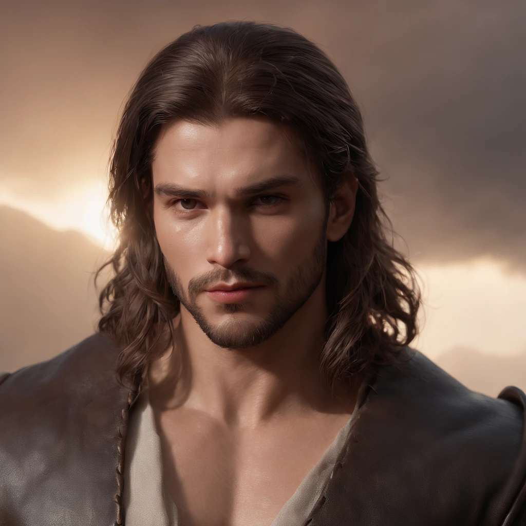 (Professional 3D rendering:1.3) de (Realistic:1.3) Foto de arte mais bonita do mundo,Features soft, bright male heroes, ((Epic hero muscular fantasy rough man angry wet hero looking long hair short beard and fierce expression in dynamic pose, fantastic location, majestoso ambiente desordenado)), Full-body 8k unified rendering, action shot, poros da pele, very dark lighting, sombreamento pesado, circunstanciado, Rosto detalhado, (vibrante, fotogrdeia realista, Realistic, Dramatic, Escuro, foco nítido, 8k), (Old leather clothes damaged by bad weather:1.4), ((((Use peles)))), (intrincado:1.4), decadente, (altamente detalhado:1.4), pintura digital, rendering by octane, art stations, Conceito-Arte, liso, foco nítido, illustration, germe da arte, (Loish:0.23), Wlop Ilya Kuvshinov, e Greg Rutkowski e Alphonse Mucha Gracias, (global ilumination, studiolight, Light Volumetric), chuva forte, floating particles, patife, fantasia, Onze, corpo inteiroesbian, ((Fundo escuro e antigo da cidade:1.3)),CGSesociedade,art stations