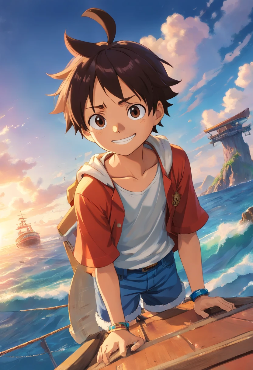Disney Pixar wanted portrait of Luffy modern movie poster unreleased by Disney Pixar of One Piece Movie by Eiichiro Oda cinematic photo 4K 3D render epic cartoons cute characters new style title concept art "Luffy"