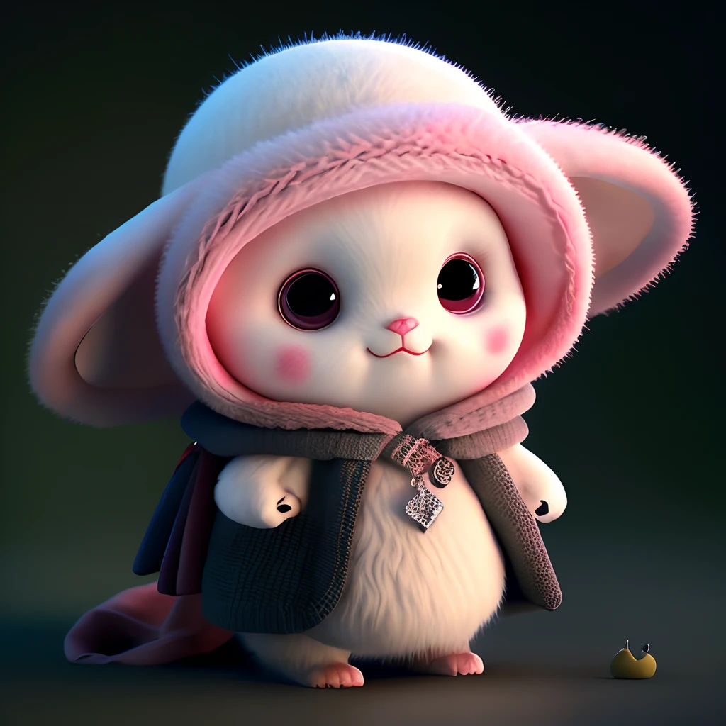 bat, realistic, animal, moon, dark circles, blush, cherry, food, full body, hat, non-human,