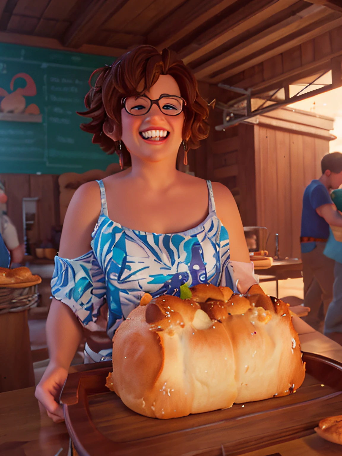 create cartoon character with a Disney-Pixar-style artisan bread in high quality