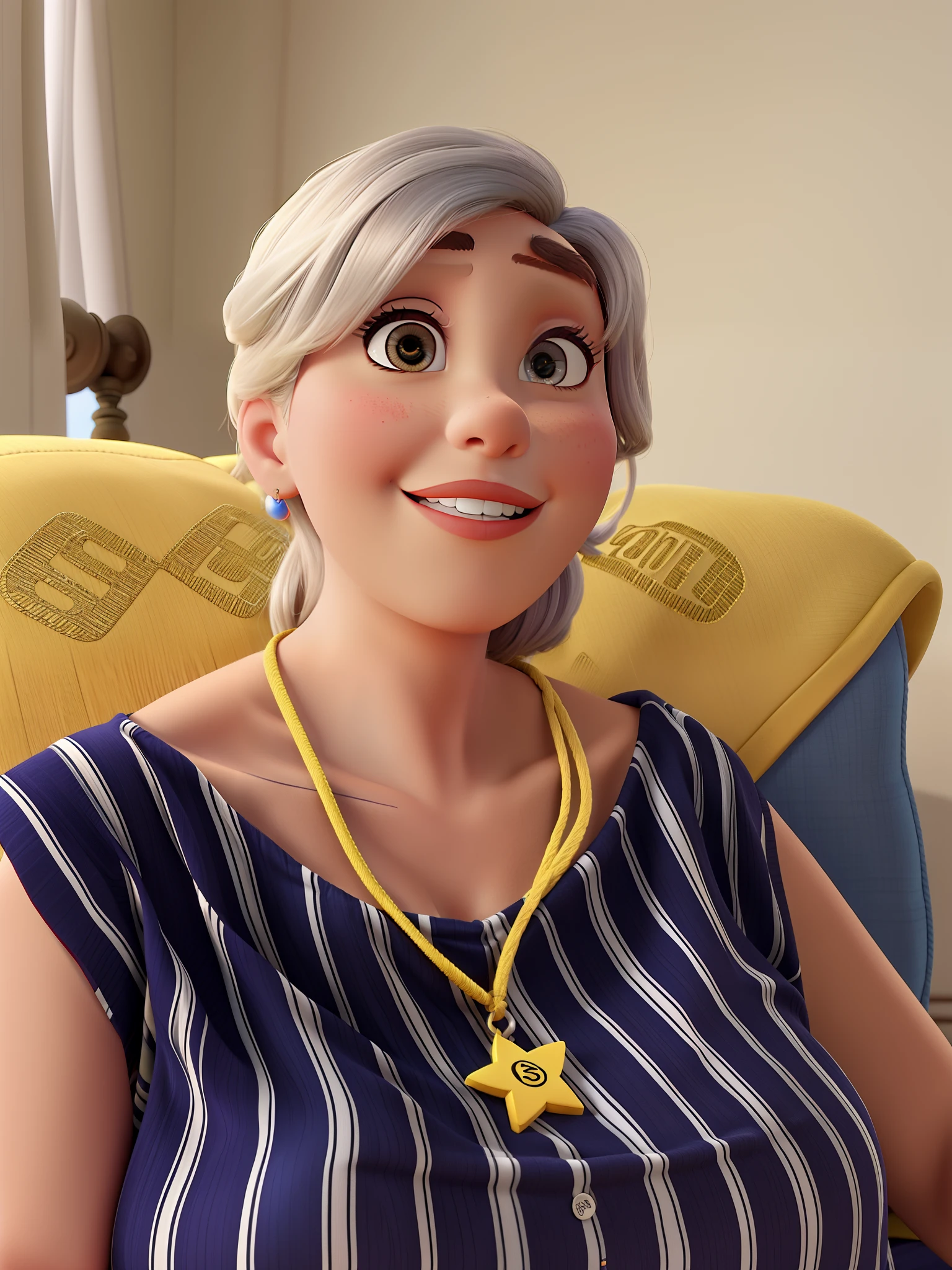 Senhora 96 anos, estilo Disney Pixar alta qualidade