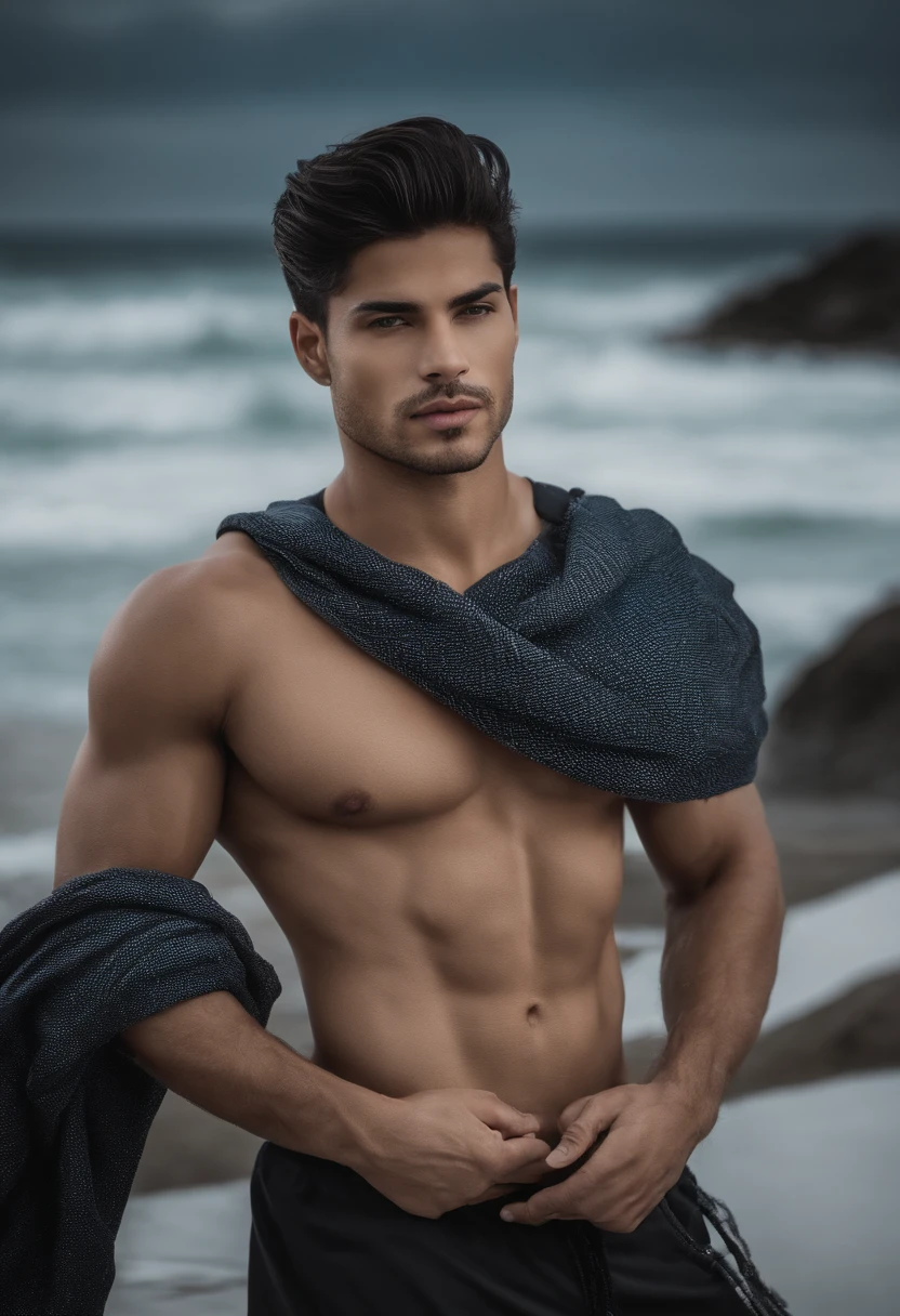 homem, andrew gonzalez, Joel Torres, Brian Pulido, Alex Miranda, Cristiano Orrillo,Riyahd Cassiem, Alex Malveda , José Moncada,1boy, flowing black short hair, asas de anjo grandes plumas brancas, roupa como a de um deus grego compridas e branca com detalhes dourado, tonificado, olhos pretos claros e brilhantes, It is surrounded by white and bluish clouds --auto