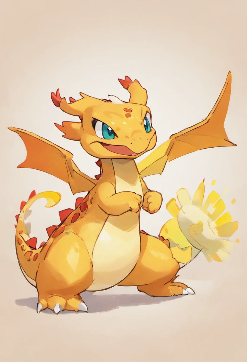 Cartoon dragon,estilo de textura de aquarela,caixa cega popmart,material de argila,fundo brilhante,Arte 3D,profundidade de campos,Pixar Trend,hiper realisitc,Traching de raias,Detalhes complicados,Animation Lighting