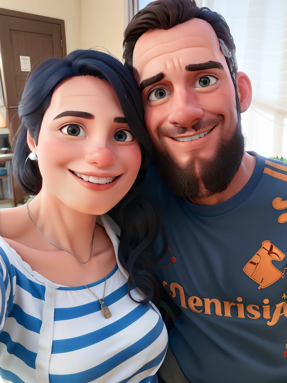 Homem feliz com a esposa , camisa azul da italia tomando vinho