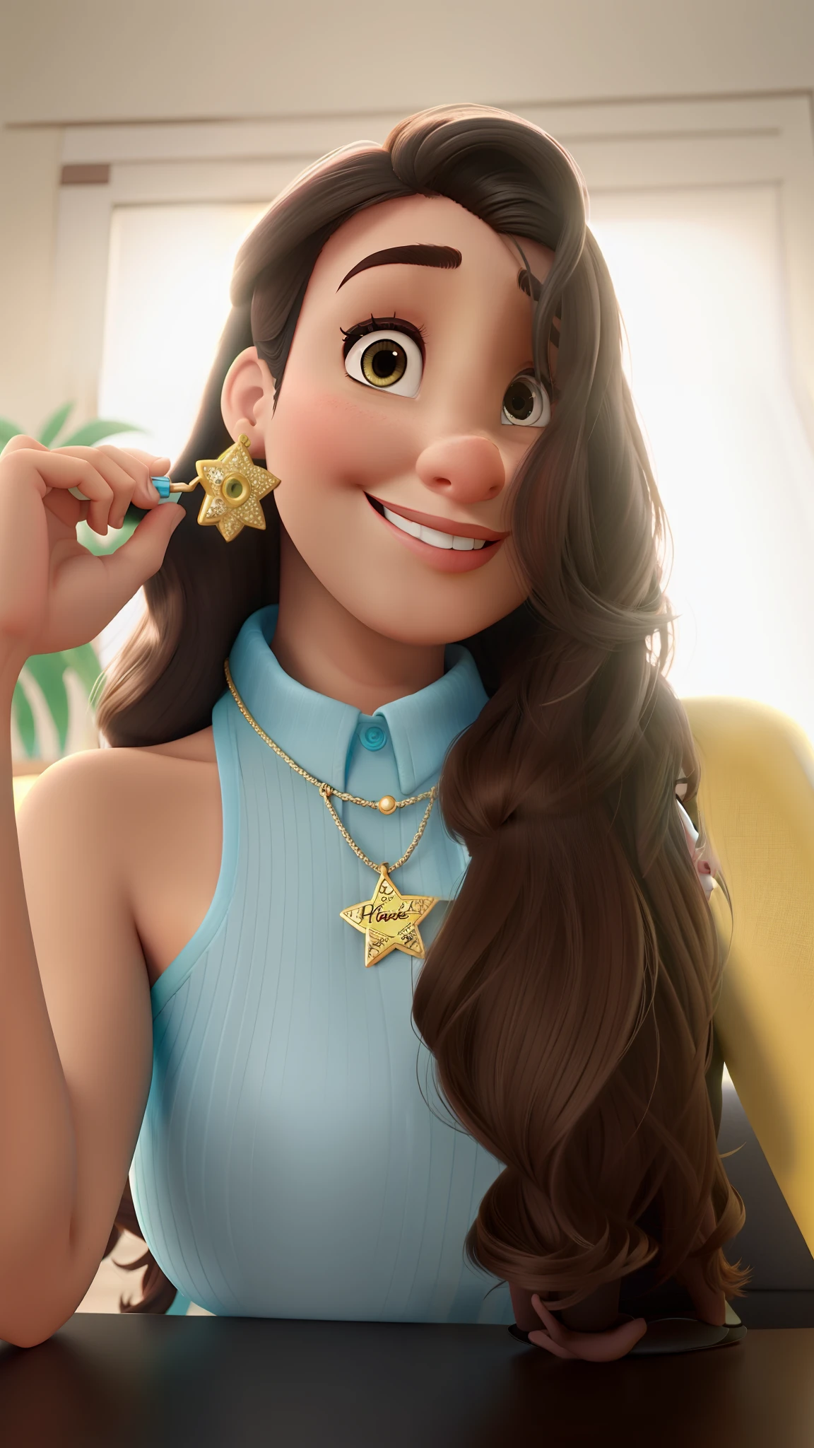 Mulher estilo Disney pixar, melhor qualidade, alta qualidade