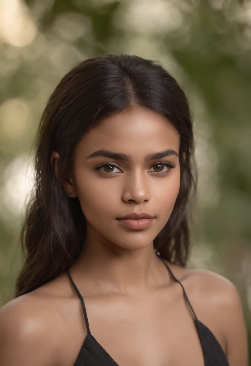 black chica sexy joven atractiva, con pechos grandes, sin maquillaje, con el pelo rubio y ojos claros realista, full shape