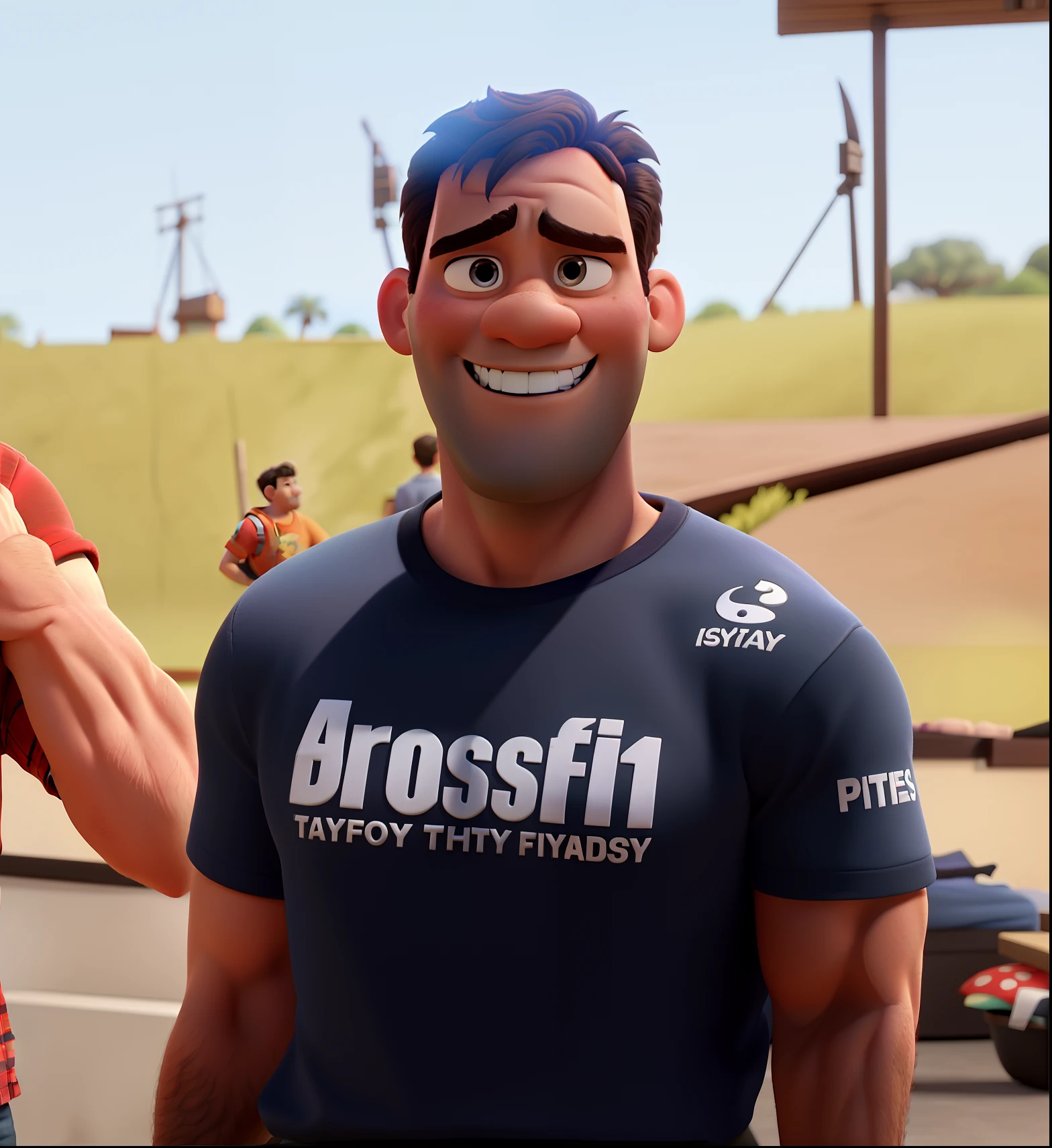 A strong man in the pixar model with the best possible quality, imagem de alta qualidade