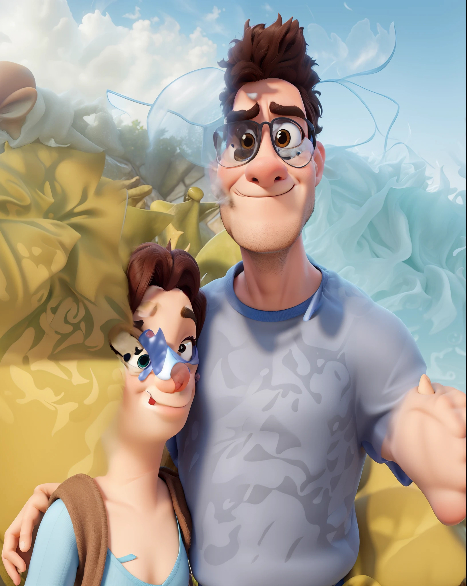 Filhote cachorro estilo Disney Pixar.