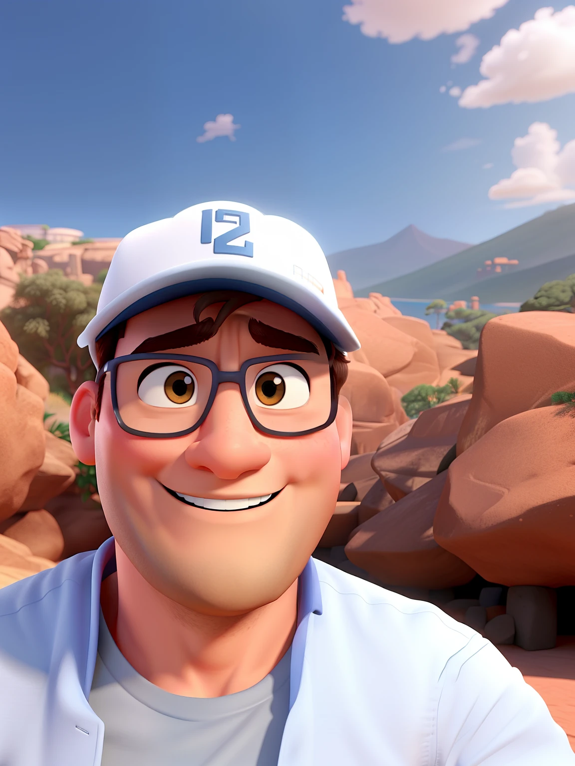 Um homem branco estilo Disney Pixar, alta qualidade, melhor qualidade