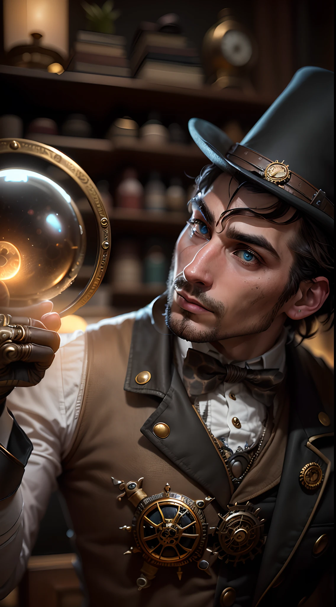 Homem, magica, SteamPunkAI , soldado Cogpunk