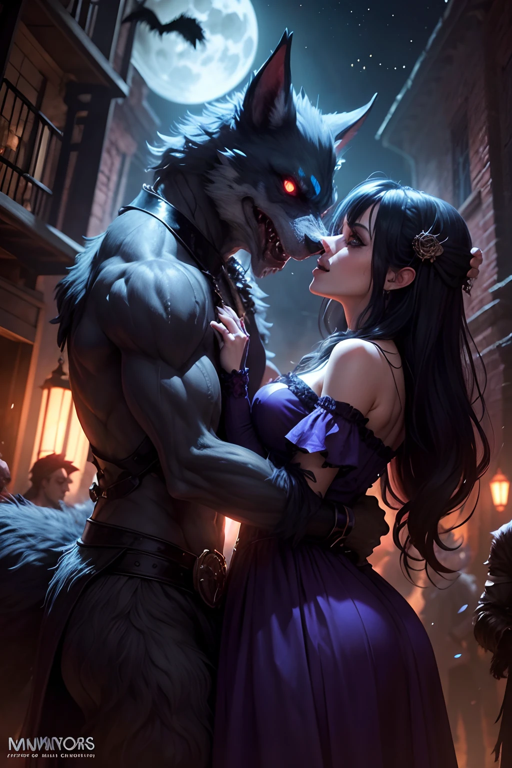 A monster party starts at midnight, com vampiros, Werewolves and magical creatures dancing under the stars. --auto