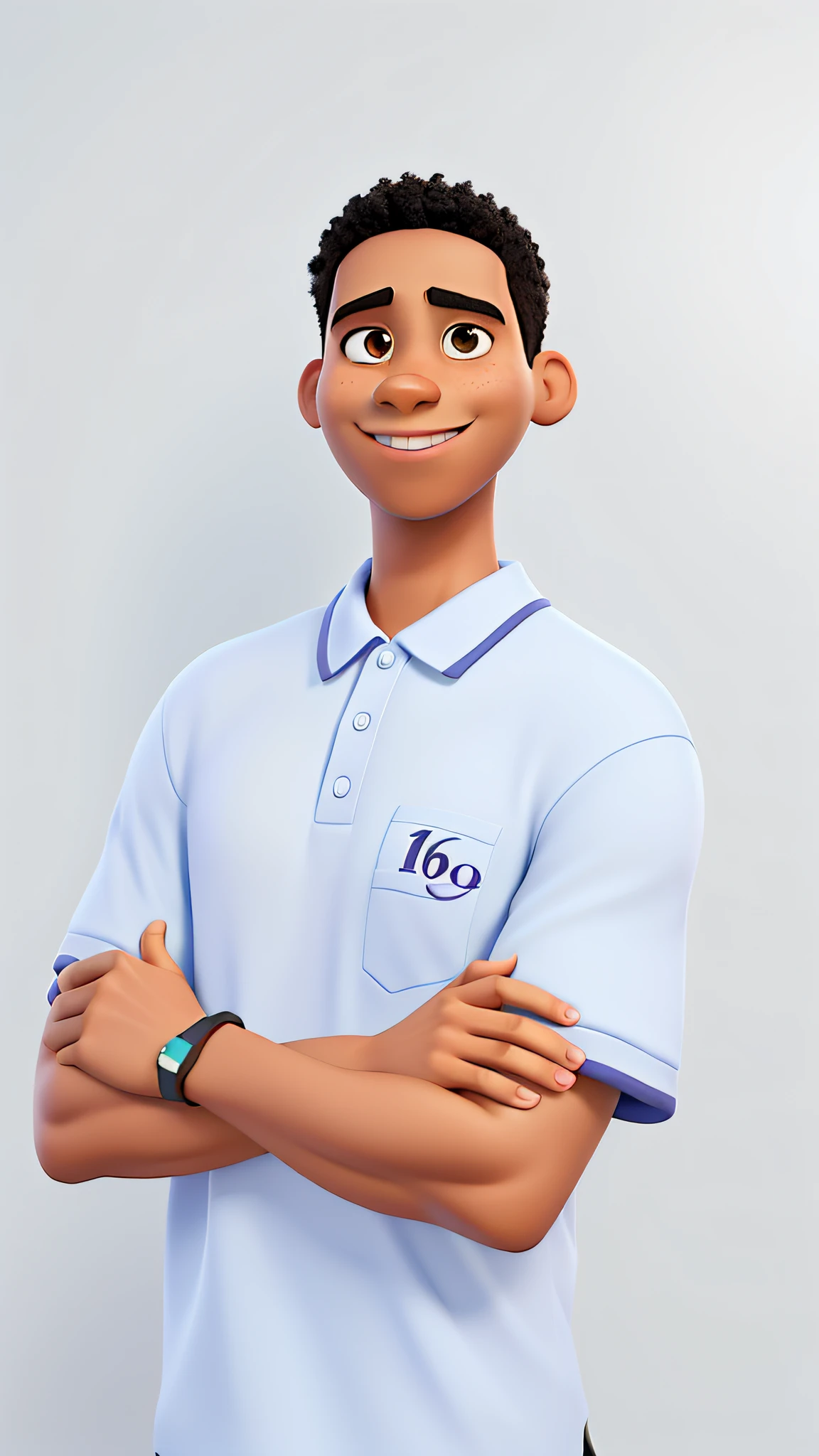 Imagem de um jovem negro 25 anos estilo disney pixar, alta qualidade, melhor qualidade