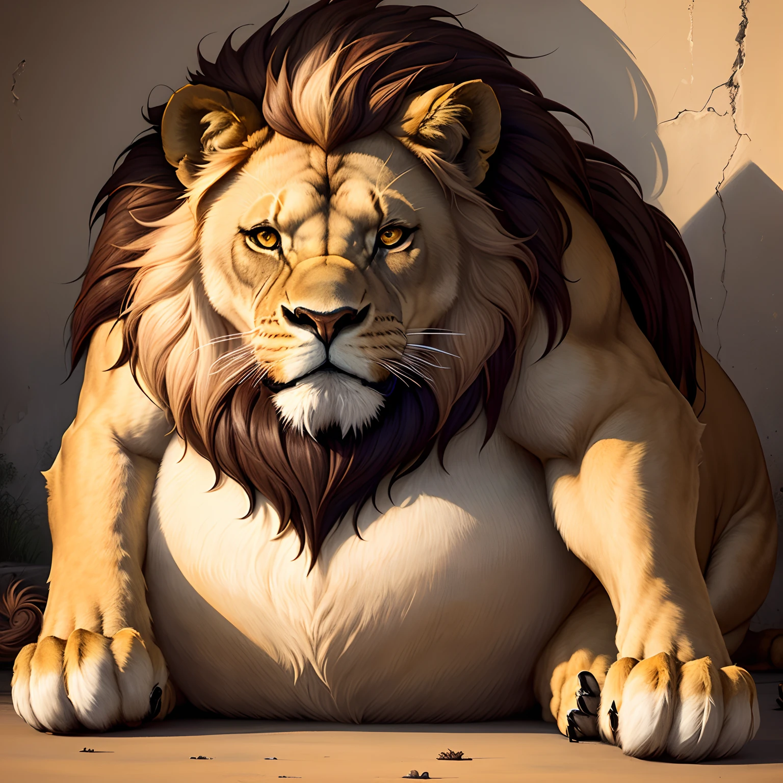 Fat lion