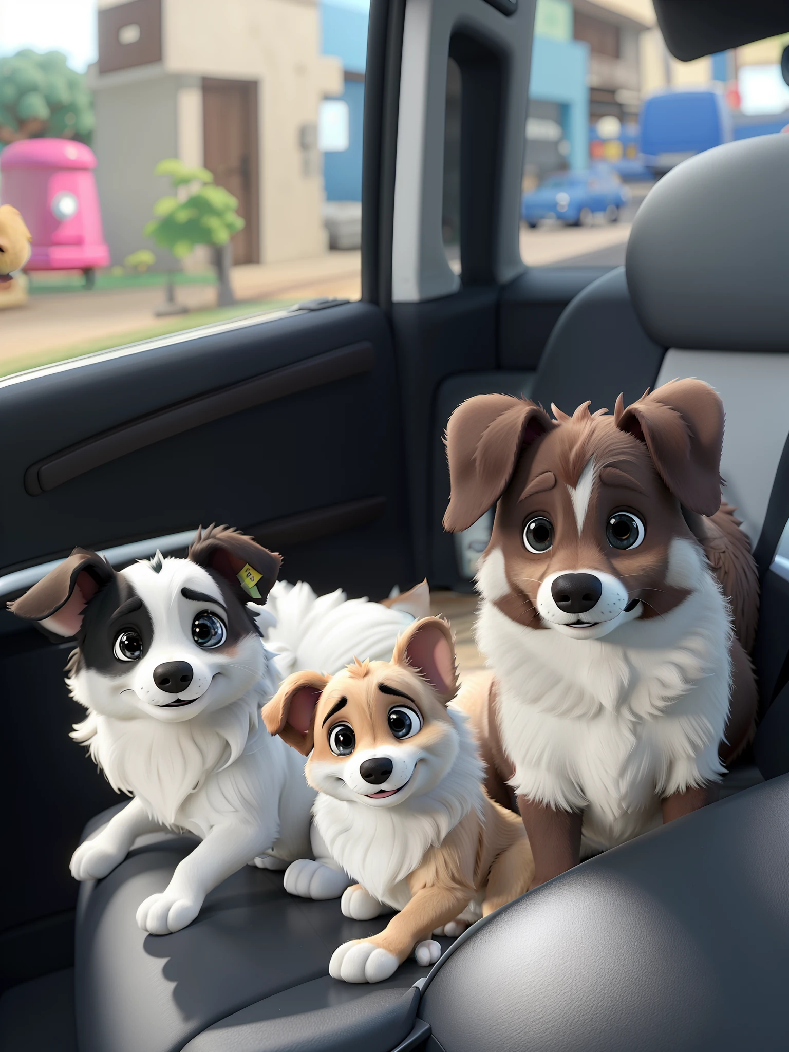 Cachorros, no estilo pixar, melhor qualidade, alta qualidade