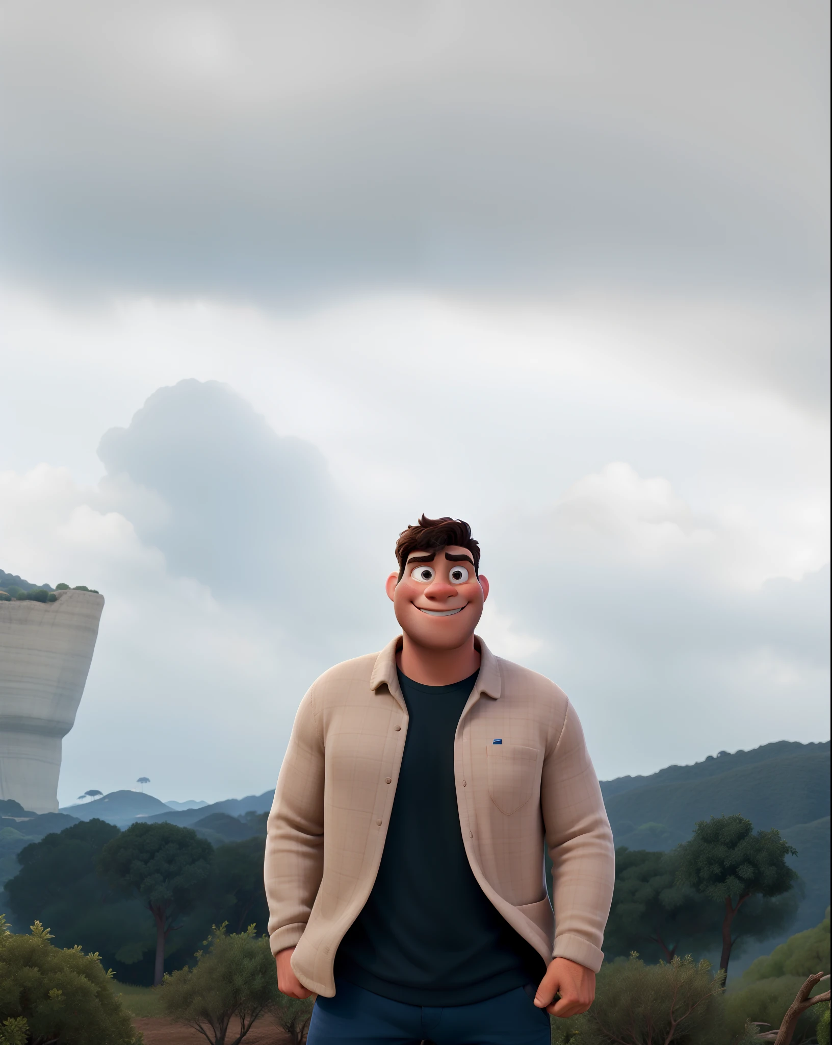 Um homem estilo disney pixar, forte, alta qualidade, melhor qualidade,