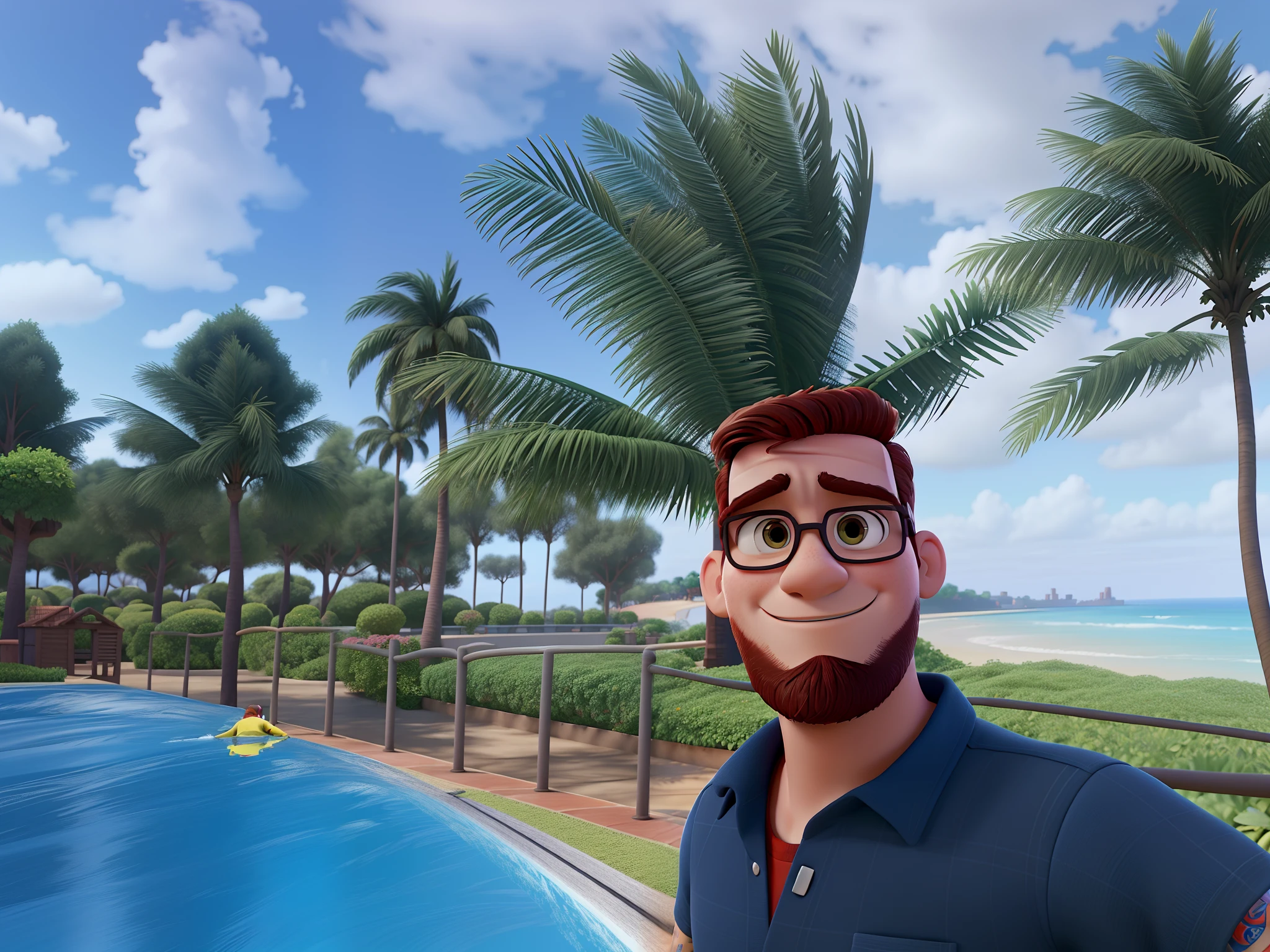 Homem moreno estilo Disney pixar, alta qualidade melhor qualidade