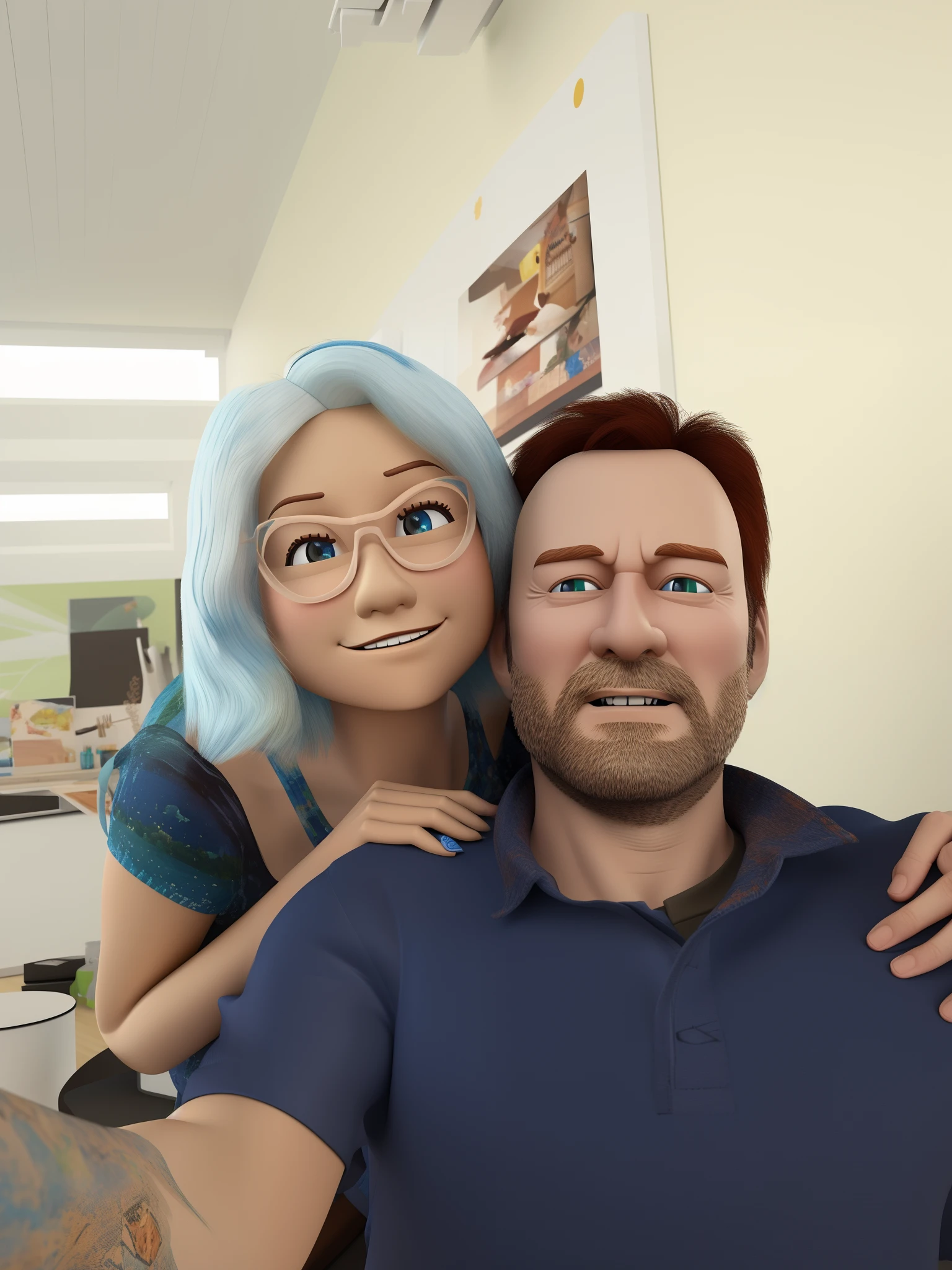 A couple 3d style dianey pixar high definition