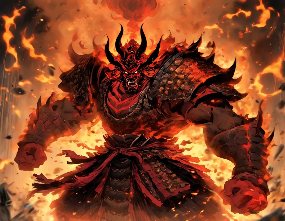 In the depths of darkness, A fearsome demon emerges, His eyes burning with an ethereal scarlet glow. Dressed in an old Japanese shogun armor, meticulosamente gravado com motivos intrincados, He has an imposing presence that demands respect and dread. Seu capacete, adorned with ferocious demonic horns, adds to your sinister aura. The demon's battle stance exudes an air of unwavering confidence, as if he had faced countless enemies and emerged victorious each time. His hand hovers near the hilt of a gleaming blade, pronto para desembainha-lo a qualquer momento. The metal plates of the armor reflect a, luz sinistra, casting an ominous glow over its surroundings. Com cada fibra de seu ser irradiando um poder sobrenatural, That demon, forjado por lendas antigas e alimentado pela maldade, Awaits your next challenger, ready to unleash chaos and devastation upon anyone who dares cross its path.