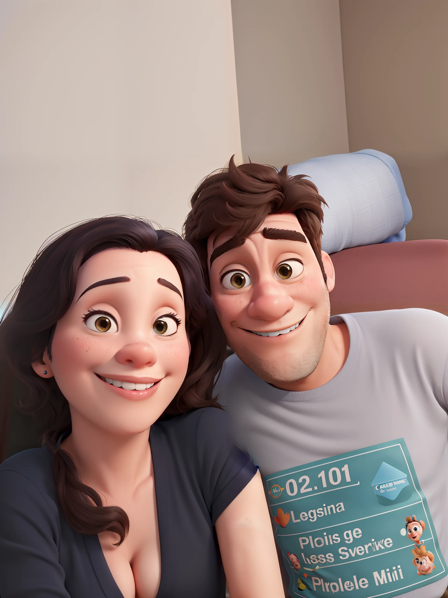 Casal no estilo disney pixar