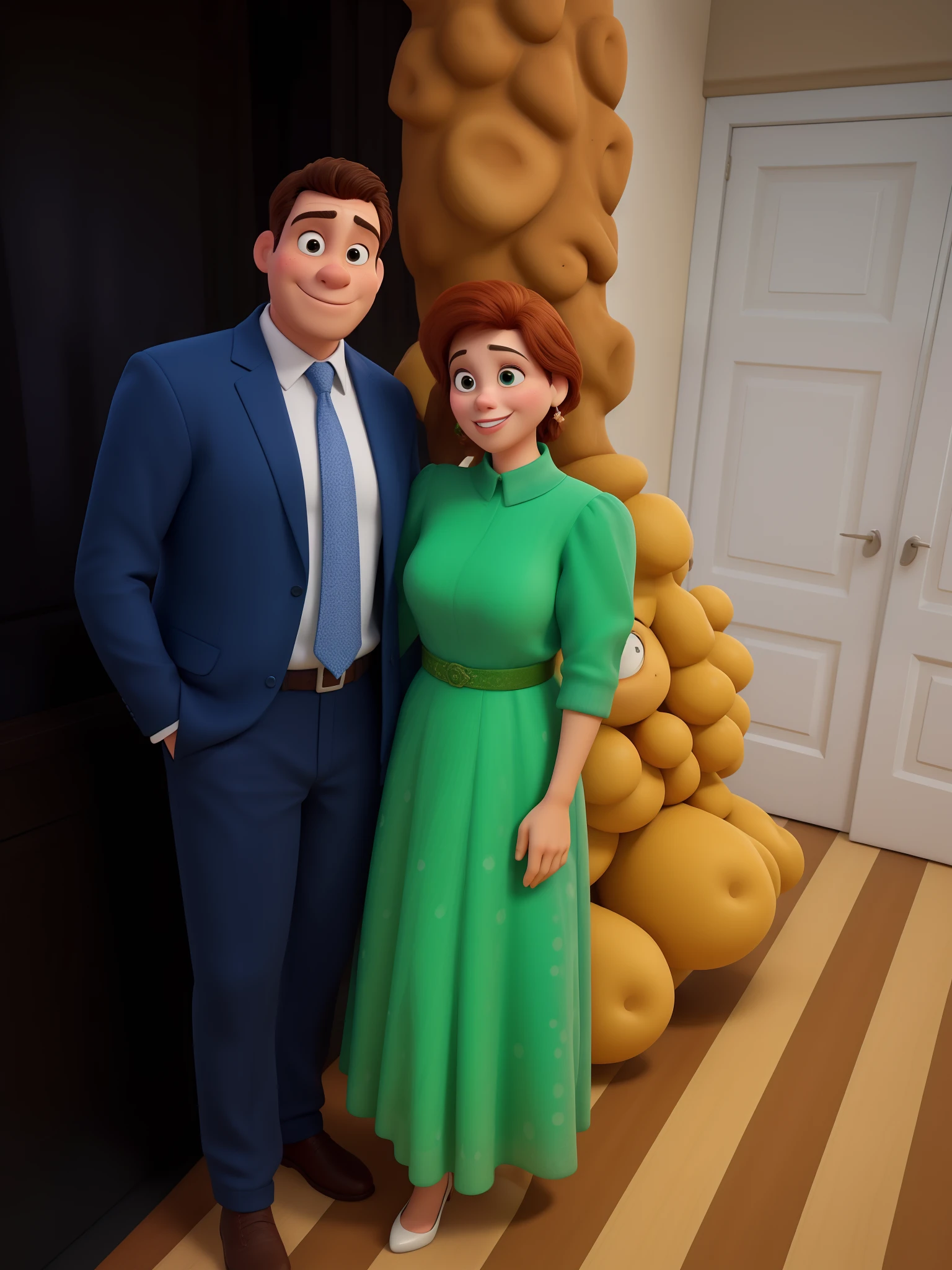 Casal branco estilo disney pixar, alta qualidade, melhor qualidade