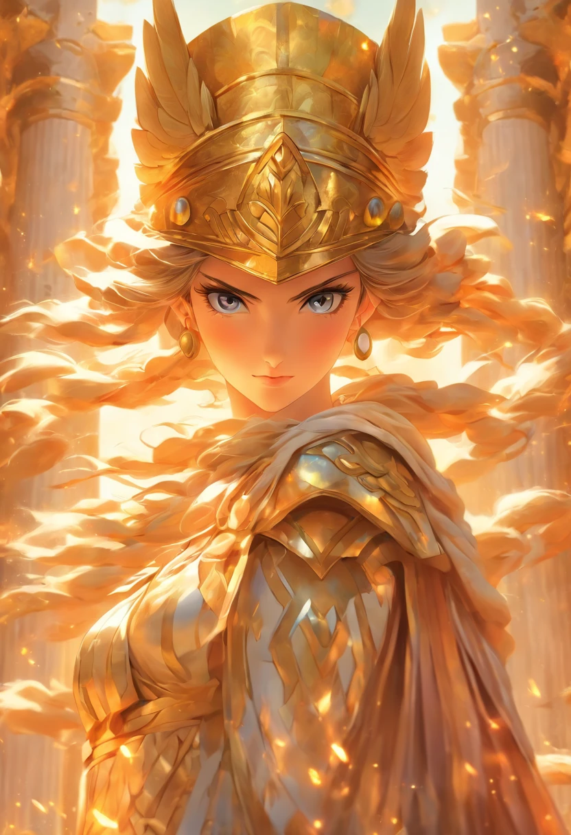 Athena,deus grego,Templo grego, Beautiful woman,Greece,Antecedentes altamente detalhados, Obra-prima perfeita, alta qualidade, Ultra high resolution