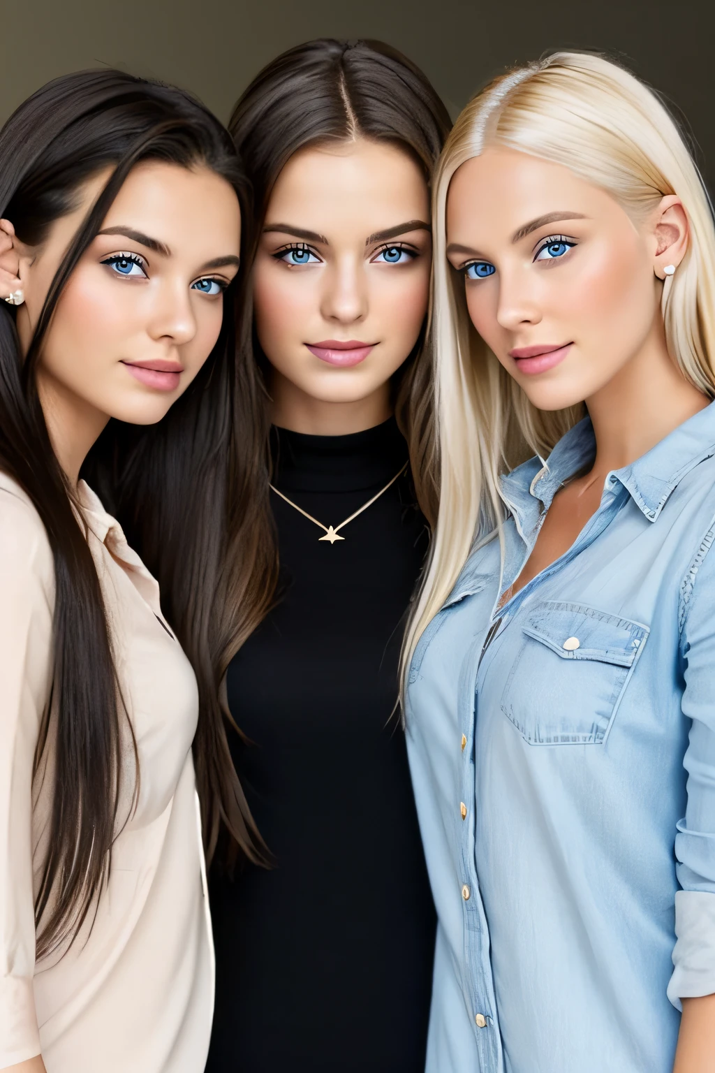 3 girl in, age19 brunette , age23 dark hair, age27 blonde, only 1 girl have blonde hairs