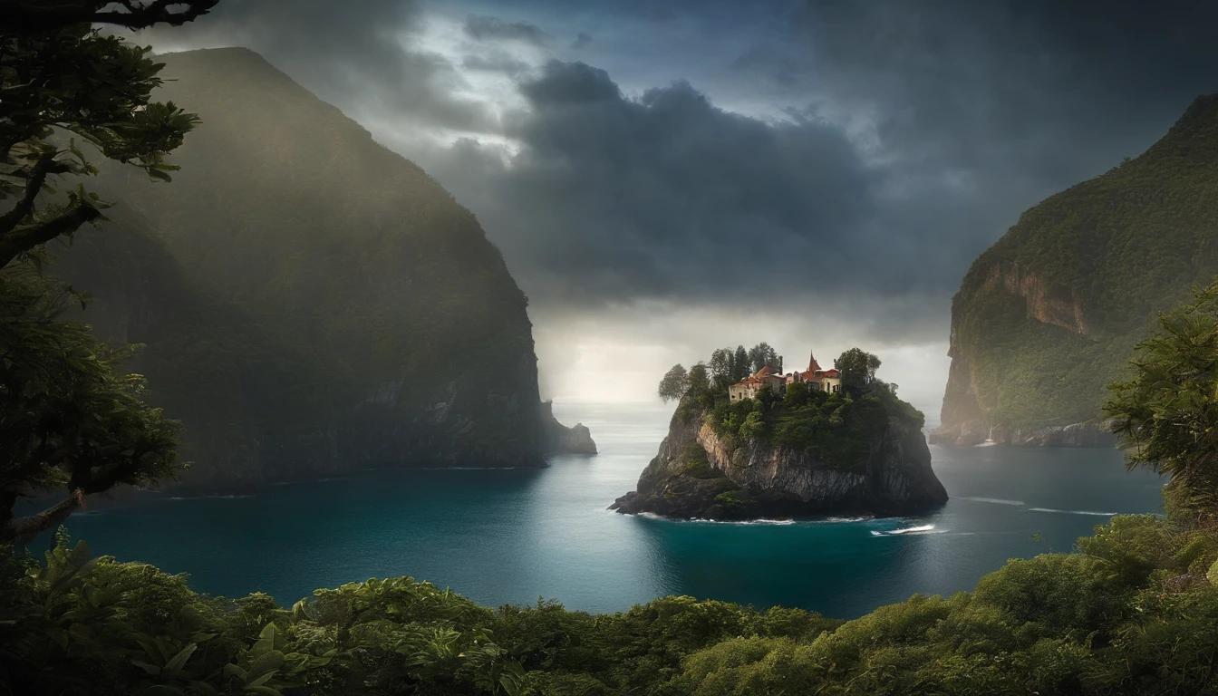 In a land far, far away, on the edge of the world, there was a mysterious island surrounded by turbulent seas. On this island, known as the "Island of Shadows," lay the Kingdom of Shadows. It was a magical and mysterious realm, where the sun rarely pierced through the thick clouds, creating an atmosphere brimming with mysteries.
