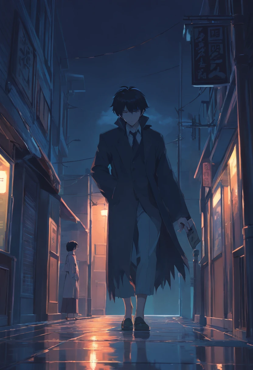 Generate a compelling and eerie narrative for a black and white image of a vampire monster lurking in the shadows, poised for an impending encounter with an unsuspecting victim. Describe the scene, the monster's appearance, the victim's emotions, and the overall atmosphere in vivid detail.