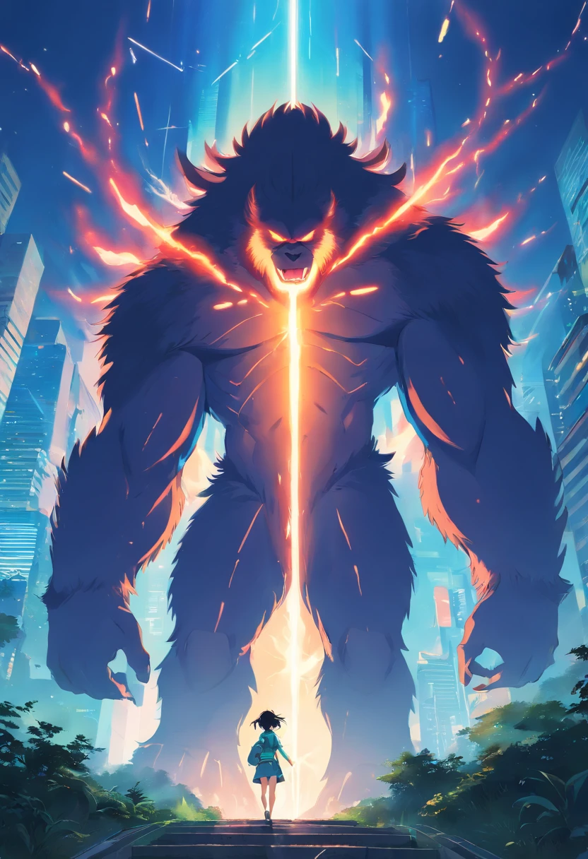 Create a striking piece of vector art in a tribal style, depicting a menacing bigfoot monster launching a savage attack on a hapless victim. Convey the primal intensity of the moment, the intricate tribal patterns adorning the monster's form, and the visceral fear and despair etched into the victim's expression. Bring out the raw, primal energy of the encounter through bold lines, stark contrasts, and evocative symbolism.
