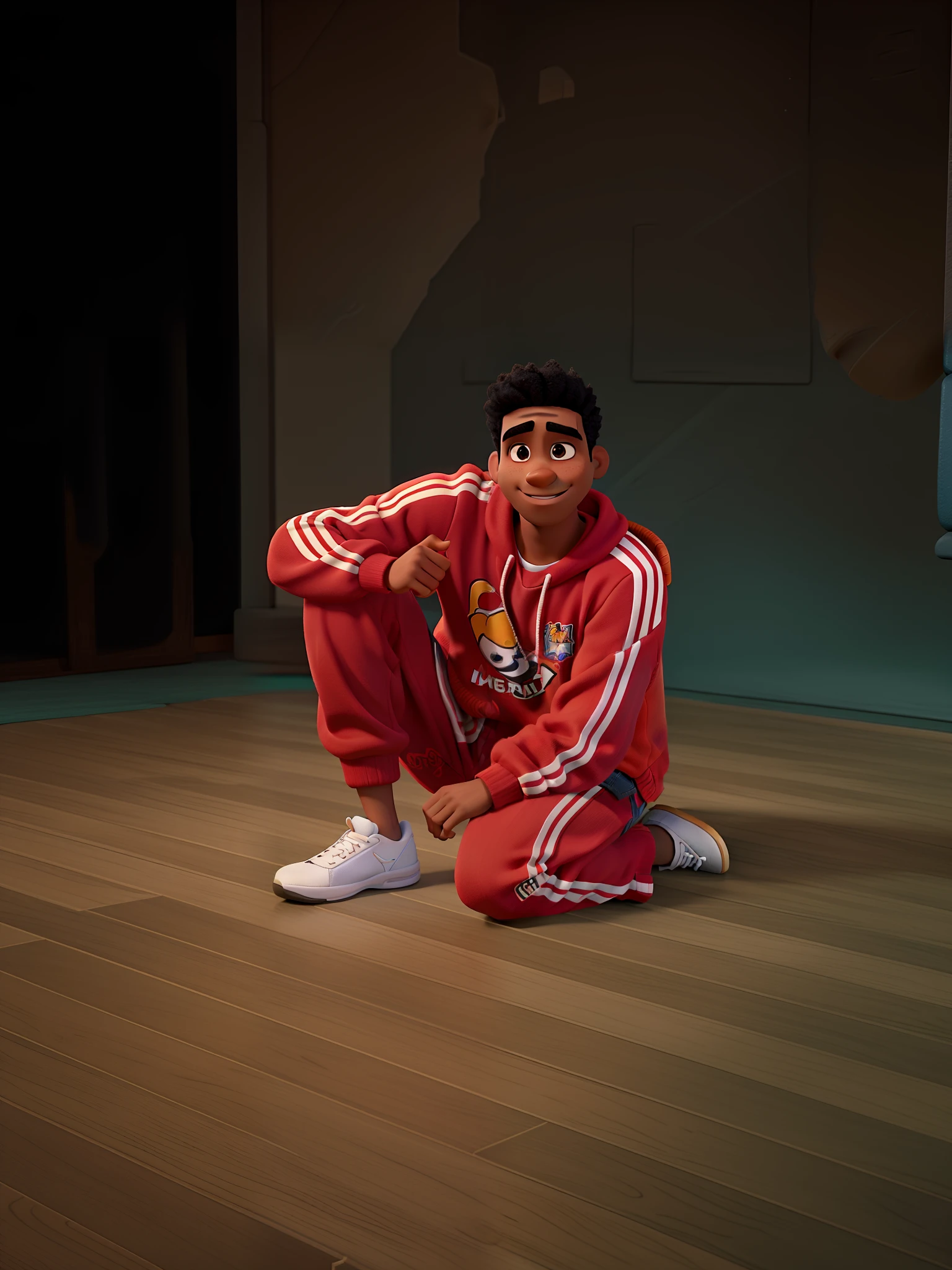 Um jovem negro estilo disney pixar, alta qualidade, melhor qualidade