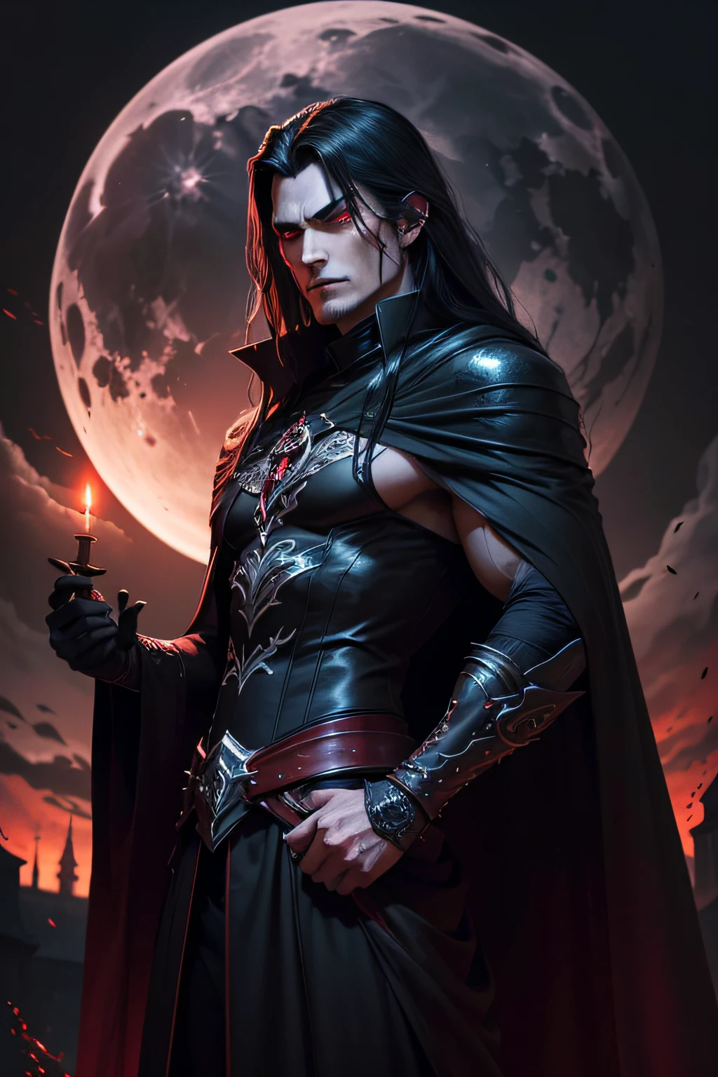 A detailed work of art of the highest possible quality, with incredibly high resolution for sublime rendering. (Devil Man Orochimaru:0.8) (s--2000:0.8) generate an image of a dark male elf assassin named Sylrath Nightshade. (captivating and intimidating beauty: 1.2), (pale skin: 1.1).
