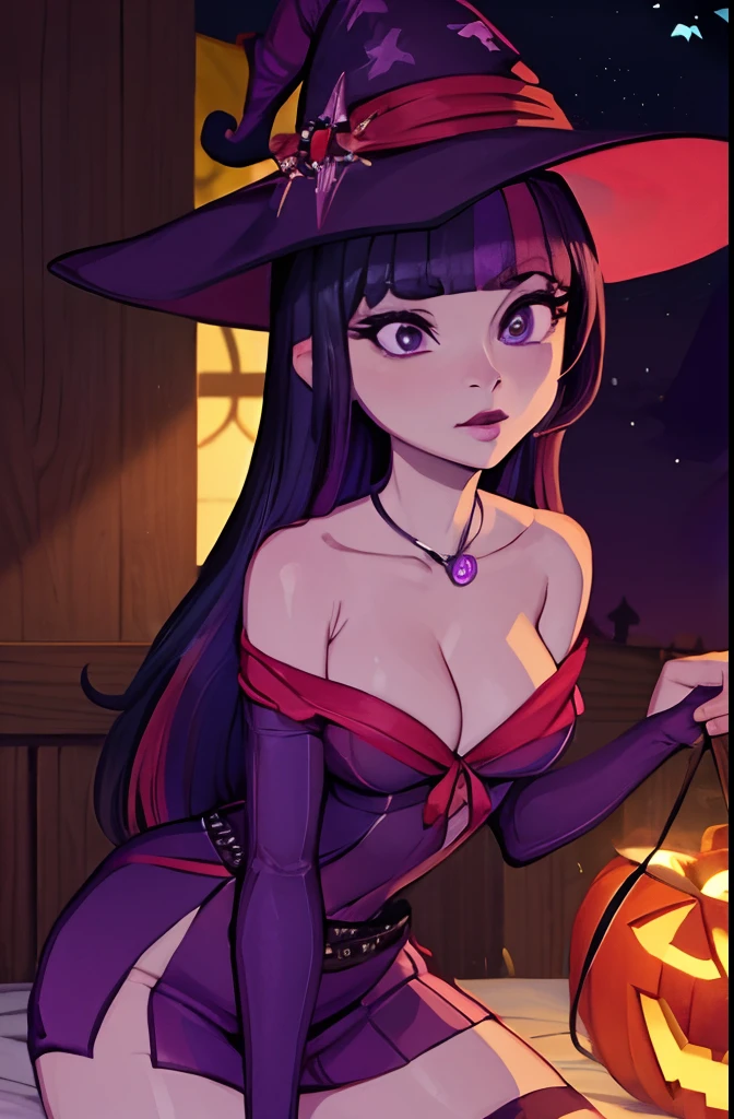 Twilight sparkle sexy revealing witch outfit, halloween, halloween night,