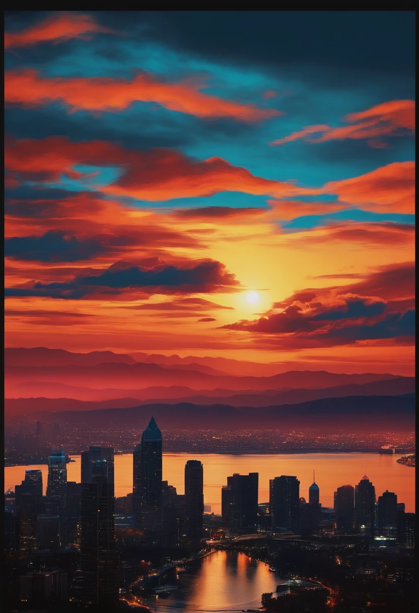 Skyline with crying eyes