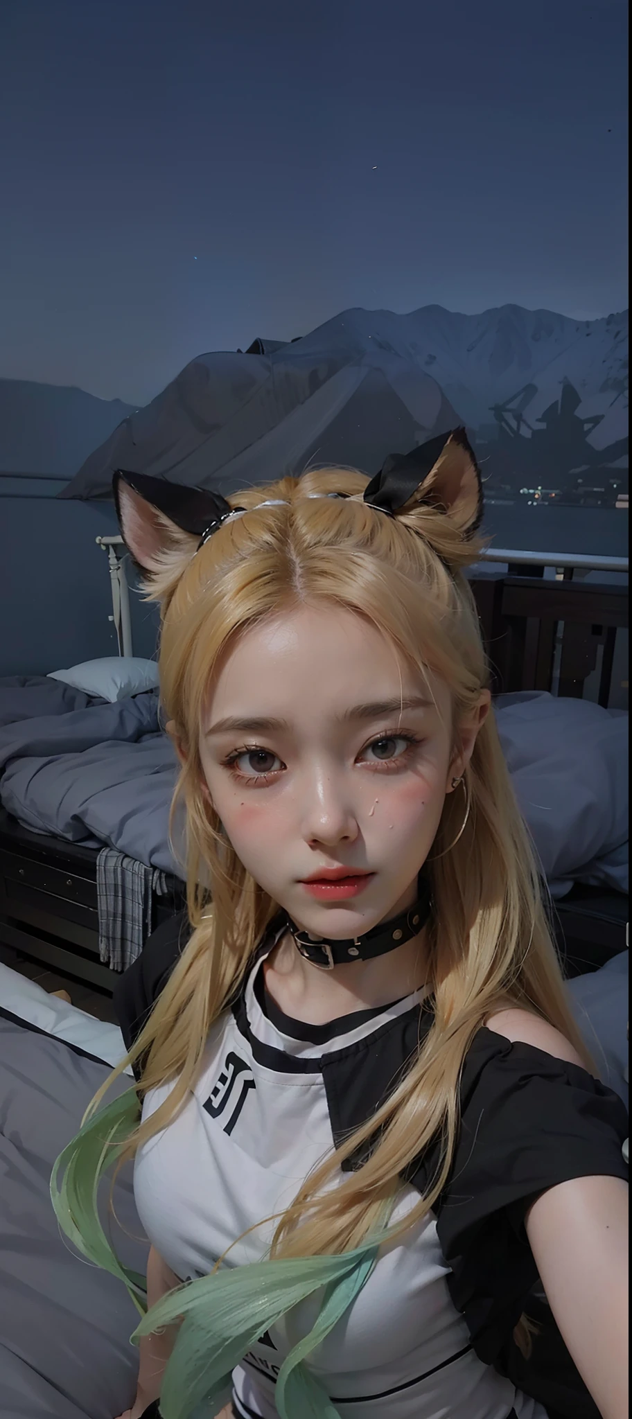hay una mujer de largo cabello rubio con un vestido ????? y orejas de gato, Chica gato atractiva, muy hermosa linda catgirl, retrato de kim petras, Lalisa Manobal, ulzzang, hermosa joven gatita, chica con orejas de gato, chica anime cosplay, Lalisa Manoban de Blackpink, kemonomimi, anime chica con orejas de gato