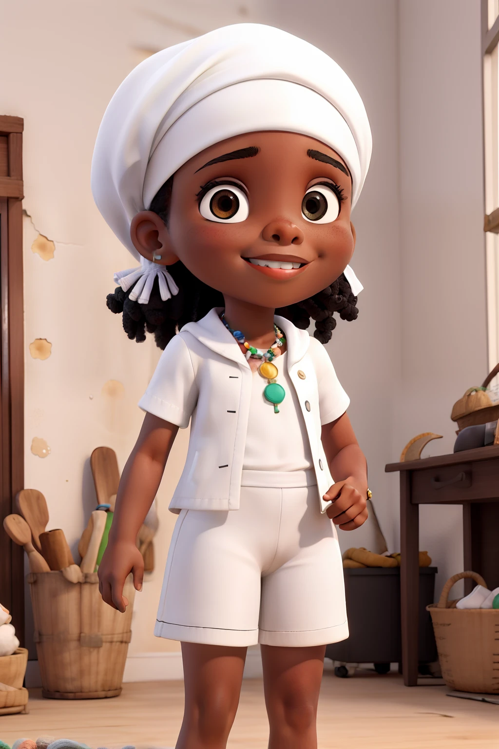 obra-prima, de melhor qualidade, A black singer microphone in Bahia wearing white clothes and a white headscarf, colares