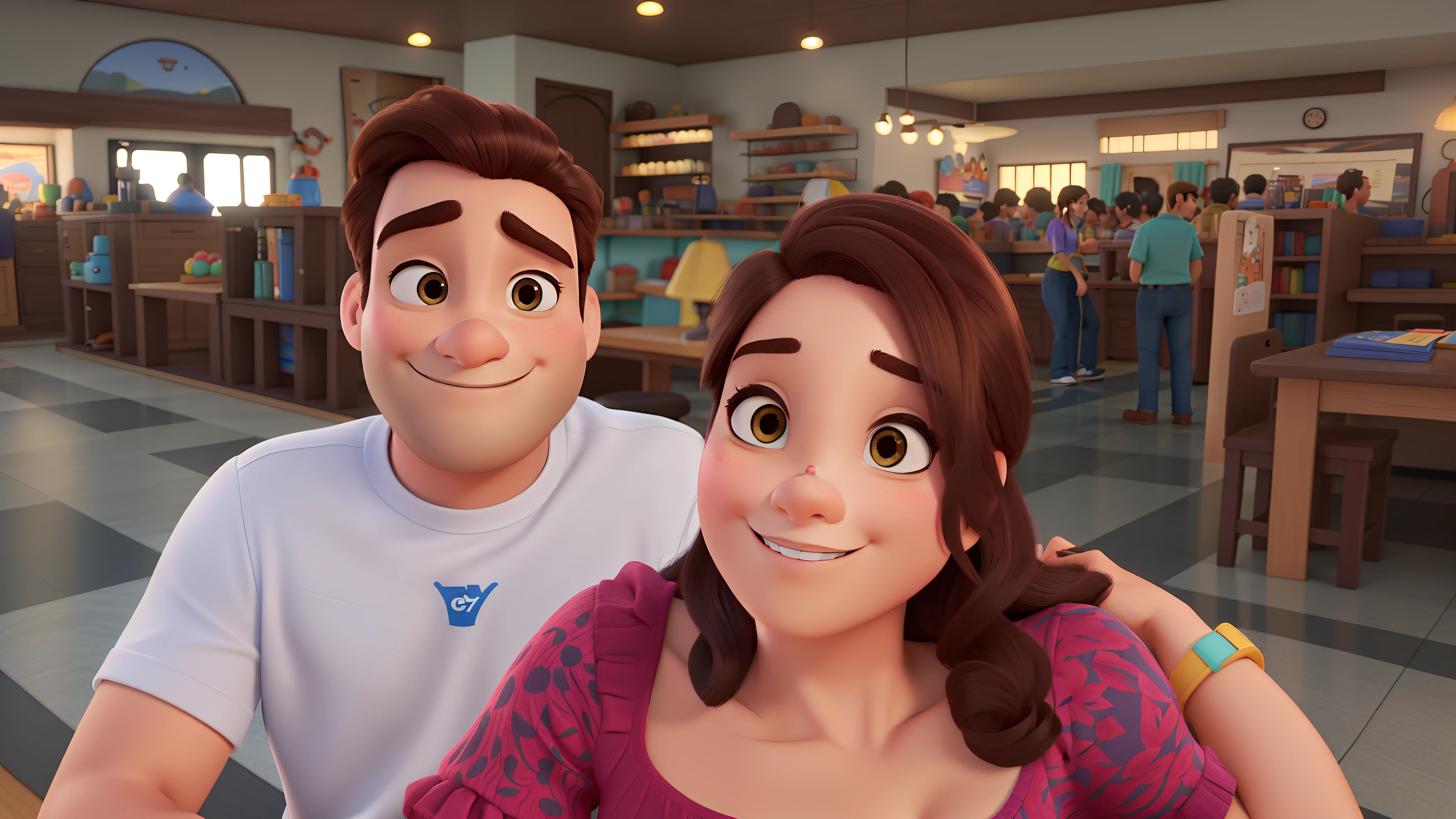 Um homem e uma mulher estilo Disney pixar, alta qualidade, melhor qualidade