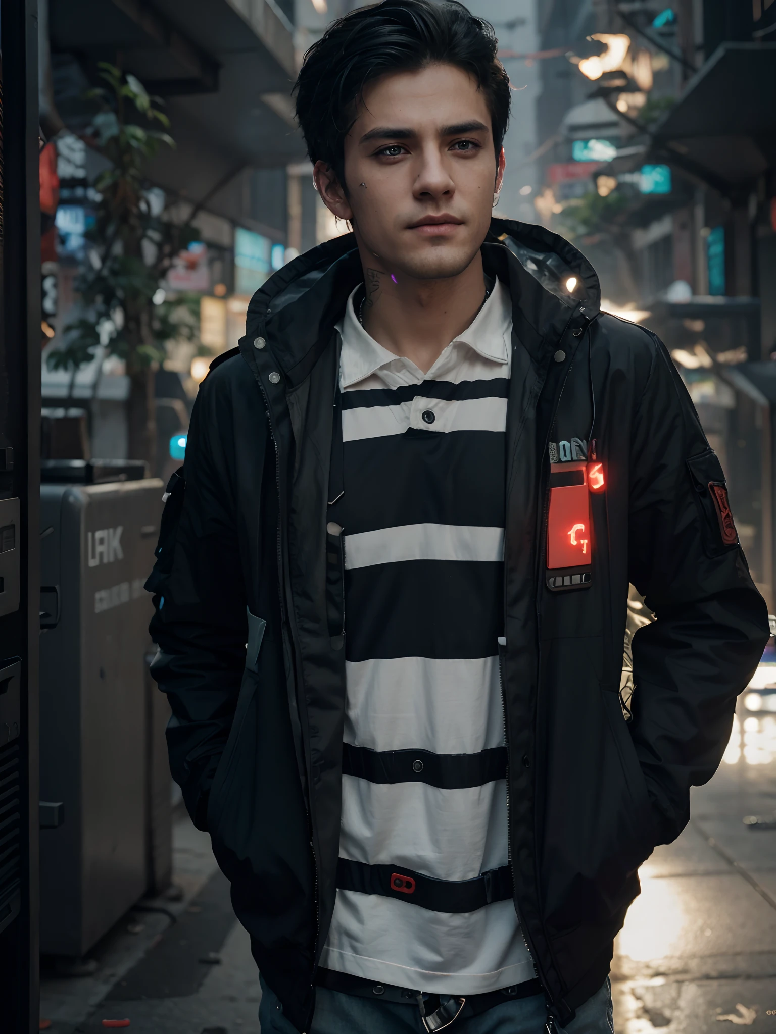Change background, cyberpunk handsome boy, realistic face, 8k, ultra realistic,