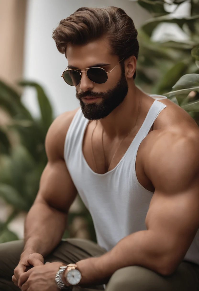 handsome boy  sunset background 8k regulation with Real Face and sunglass