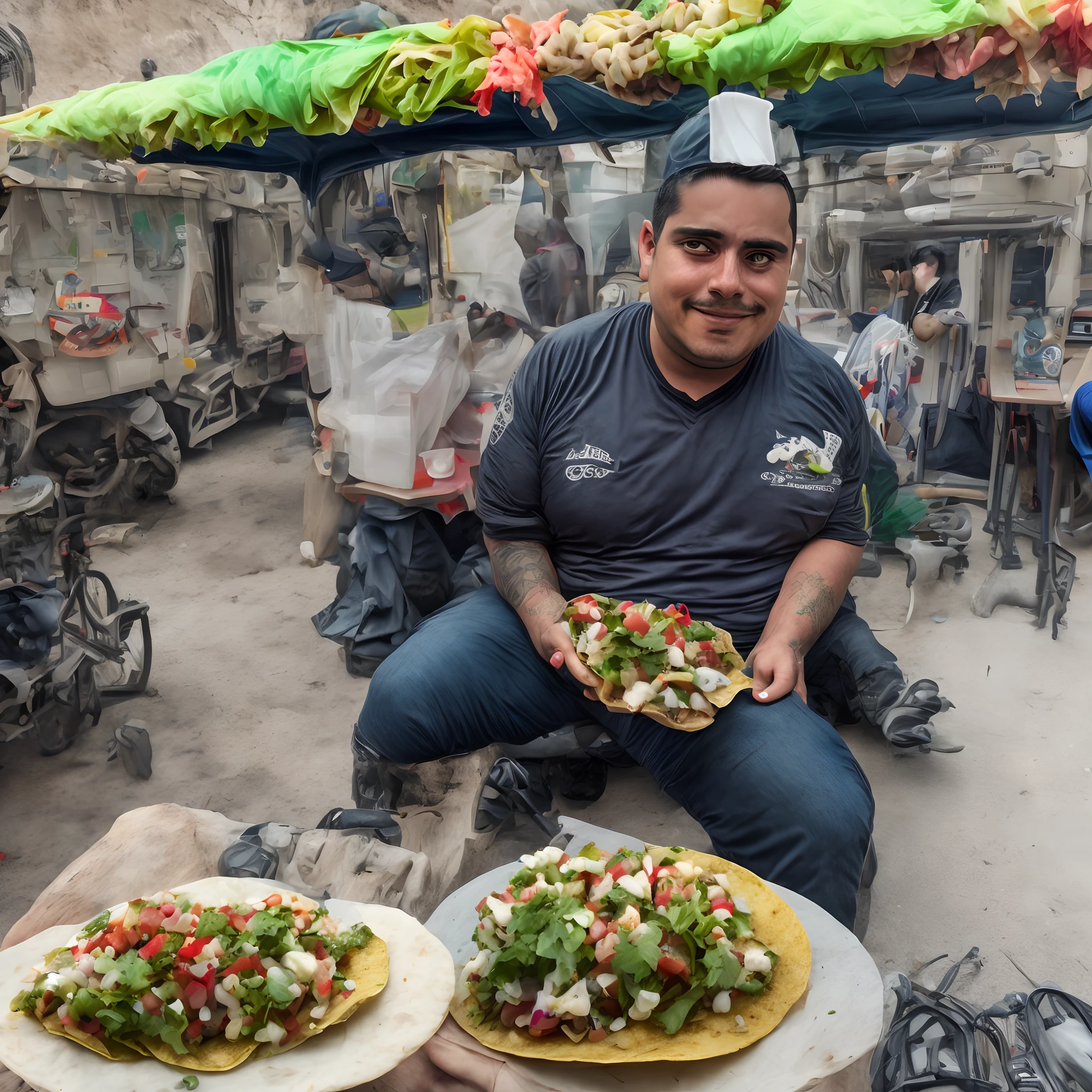 Mexican guy with taco