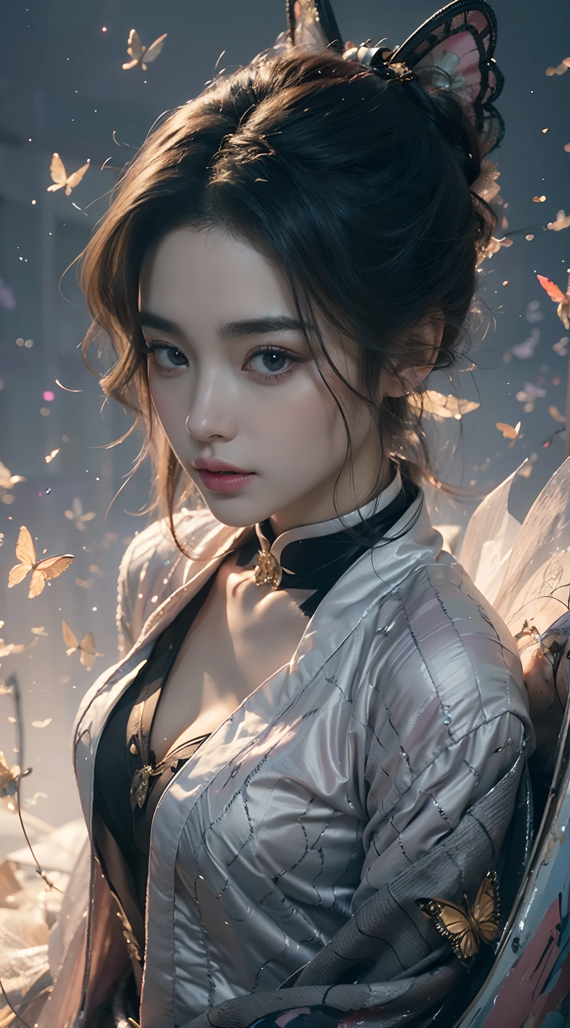 (Numerous award-winning masterpieces, with incredible detail, textures and maximum detail), ((hyper realistic:1.4)), (realistic:1.3), ((extreamely beautiful face features)),(best quality real texture skin), (Extremely beautiful face:1.8), (fine circular purple grey eyes: 1.2), (perfectly cymmetricla grey purple eyes: 1.2), pink lips, highly detailed, ultra-realistic, intricate details, painting (artwork), ((masterpiece,best quality)), hyper realistic, pink lips