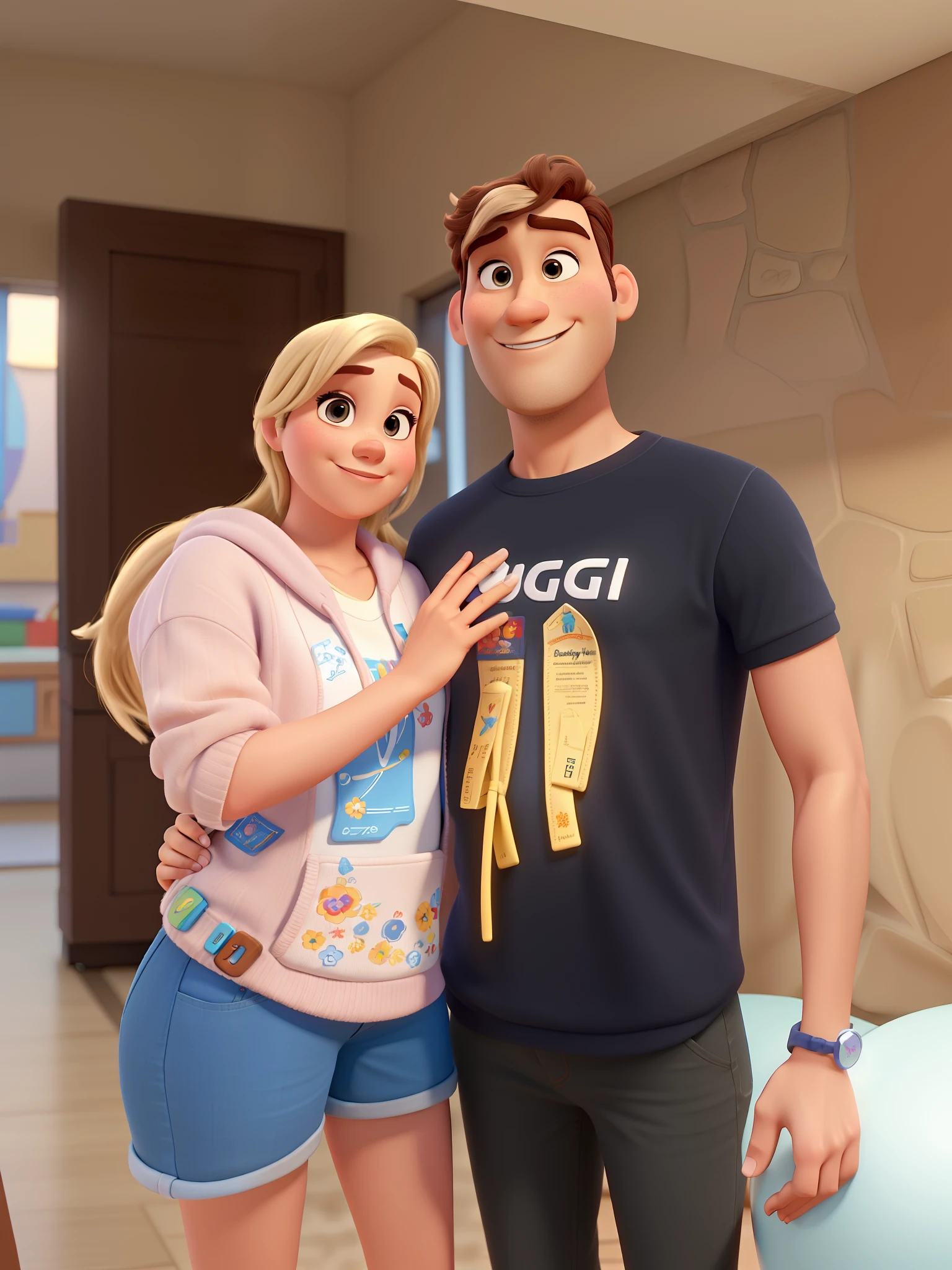 Um homem e uma mulher estilo disney pixar, alta qualidade, melhor qualidade